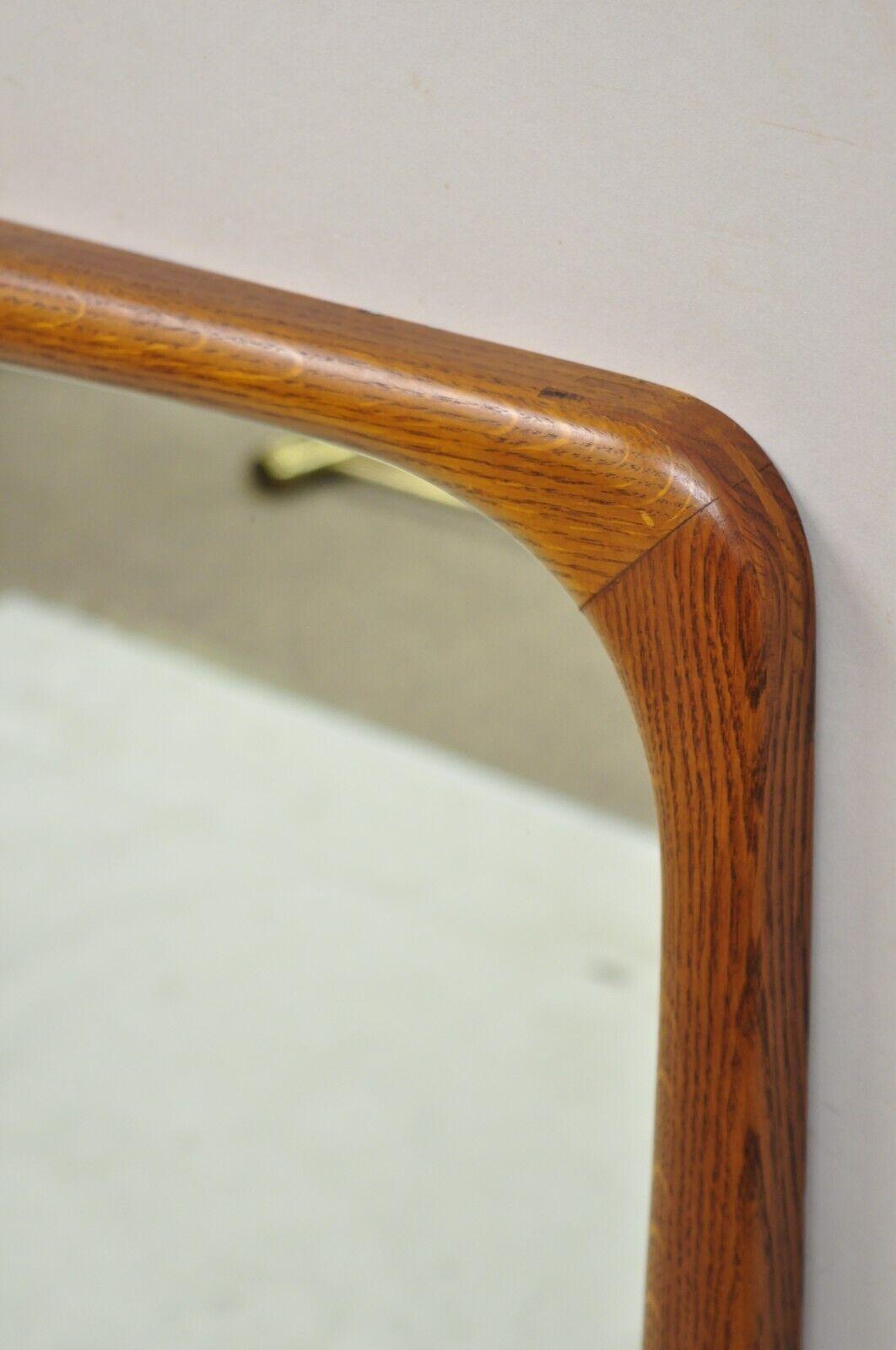 Mid-Century Modern Lane Perception Sculpted Oak Wood Rectangular Mirror 7