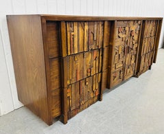 Mid-Century Modern Lane Pueblo Brutalist 9-Drawer Dresser