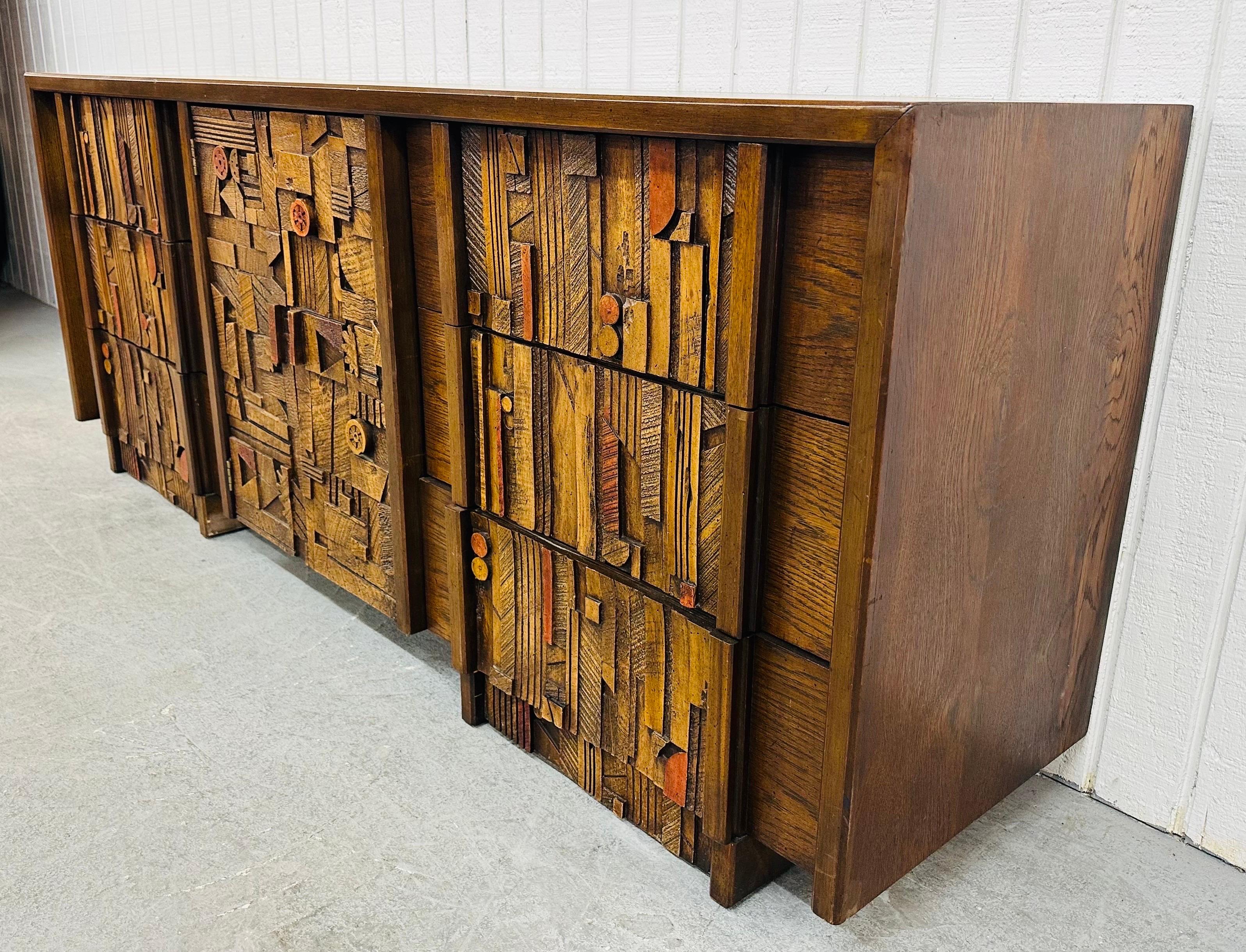 Mid-Century Modern Lane Pueblo's Brutalist 9-Schublade Dresser (Moderne der Mitte des Jahrhunderts) im Angebot