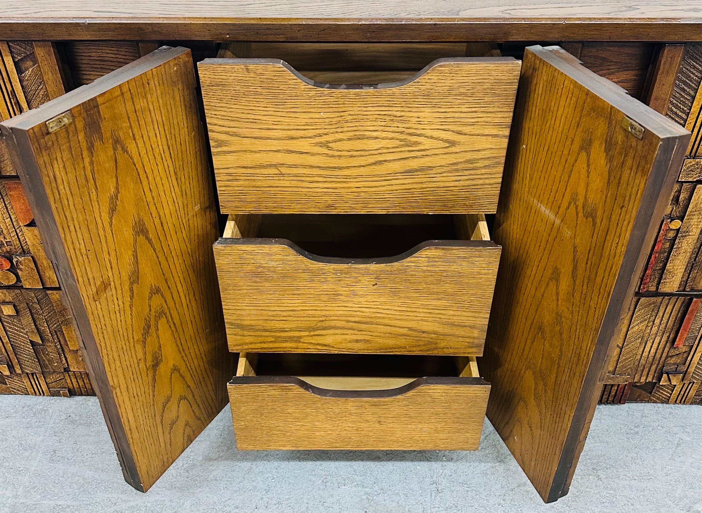 Mid-Century Modern Lane Pueblo's Brutalist 9-Schublade Dresser im Angebot 1