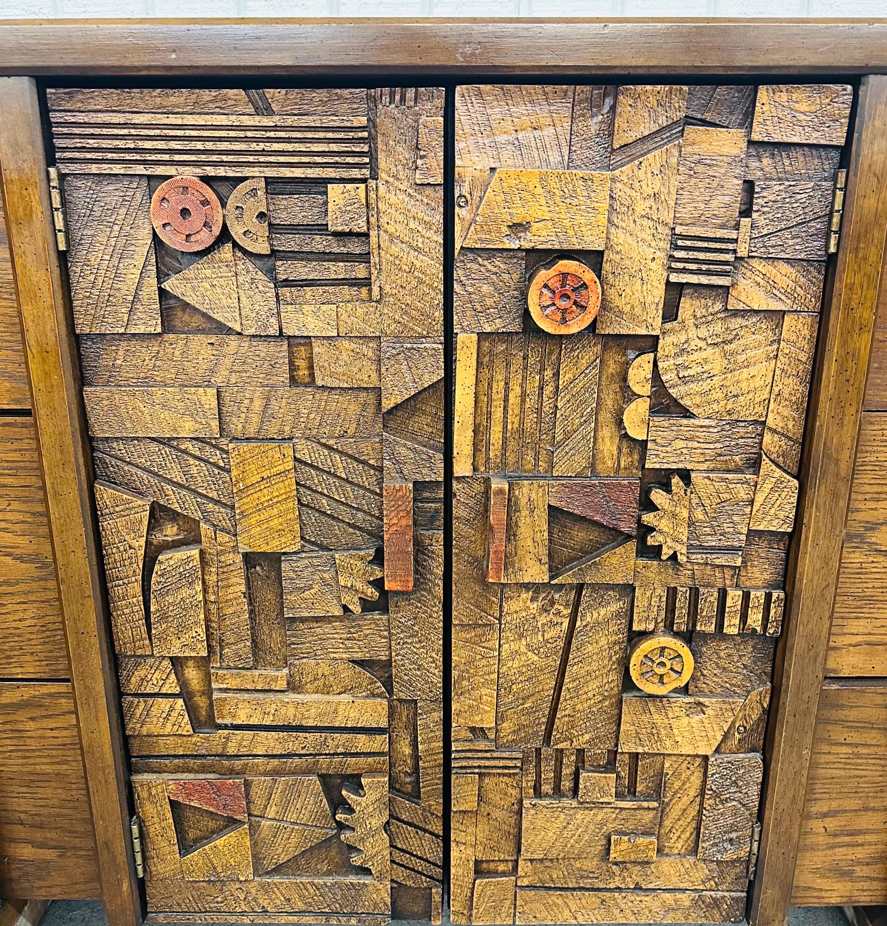 Mid-Century Modern Lane Pueblo's Brutalist 9-Schublade Dresser im Angebot 2