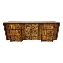 Mid-Century Modern Lane Pueblo Brutalist 9-Drawer Dresser