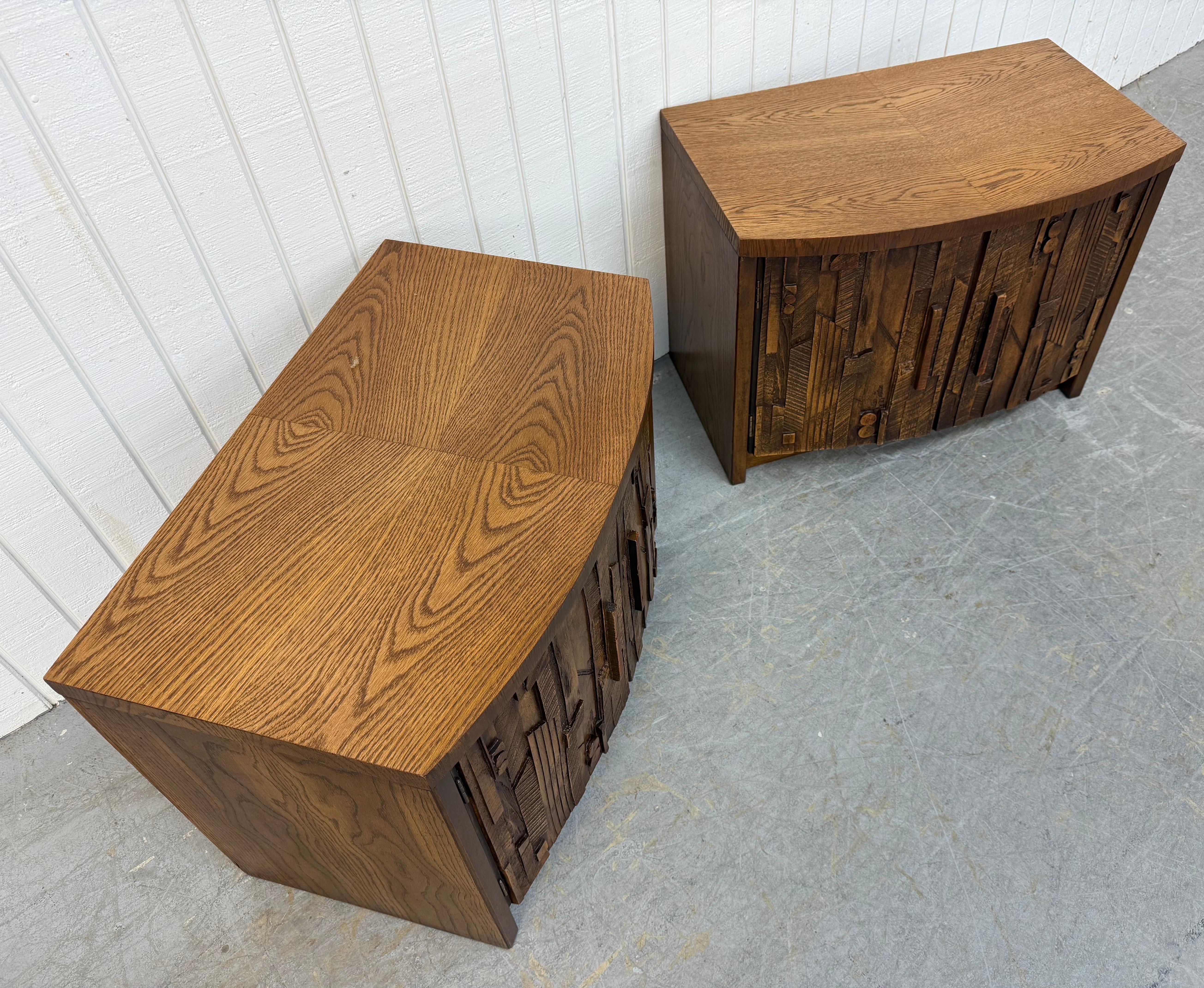 Mid-Century Modern Lane's Brutalist Nachttische - Satz von 2 im Zustand „Gut“ im Angebot in Clarksboro, NJ