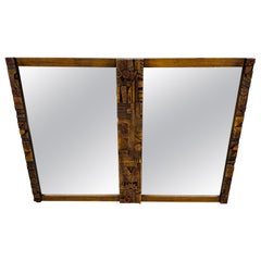 Mid-Century Modern Lane Pueblo Brutalist Wall Mirror