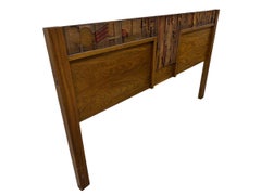 Mid-Century Modern Lane Pueblo King Size Brutalist Oak Headboard