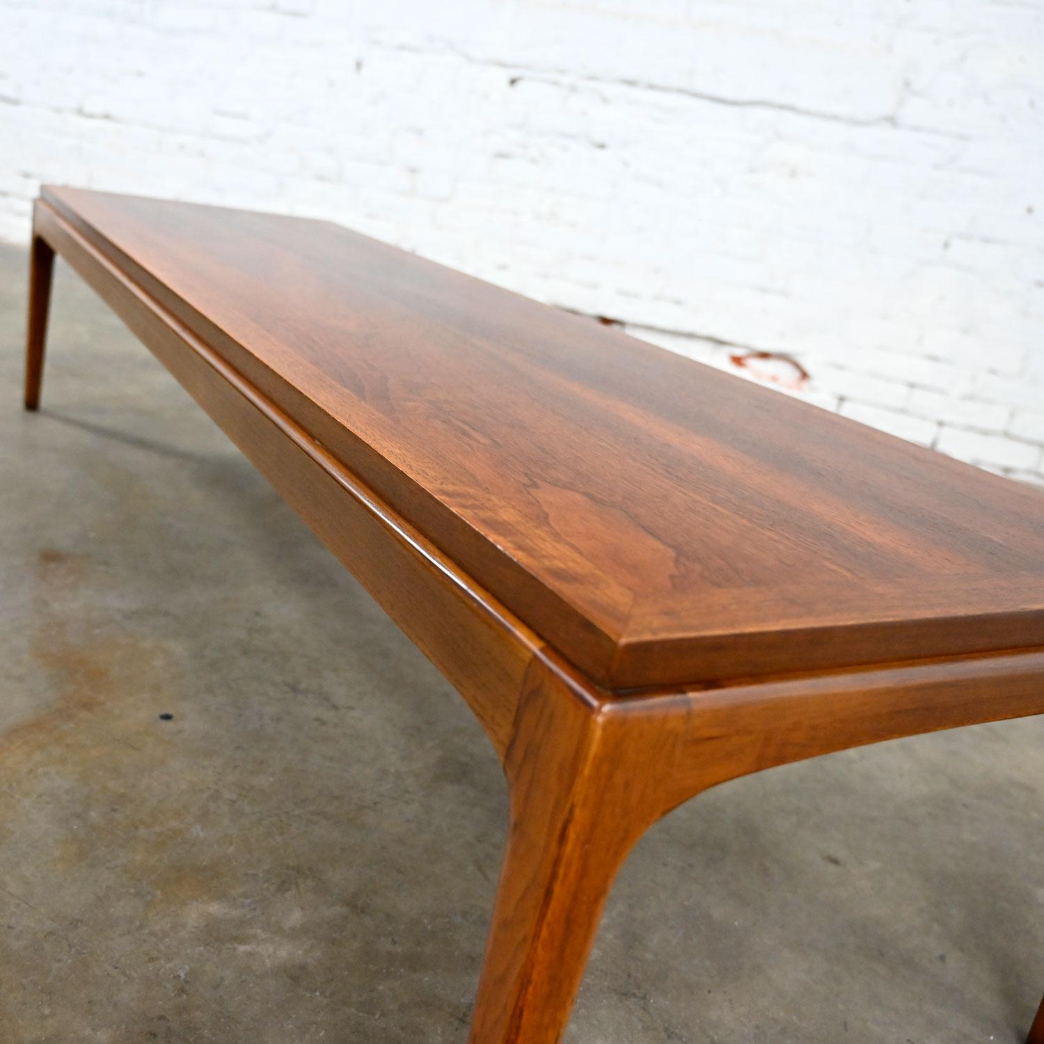 Mid-Century Modern Lane Rhythm Collection Long Narrow Rectangular Walnut Coffee 5