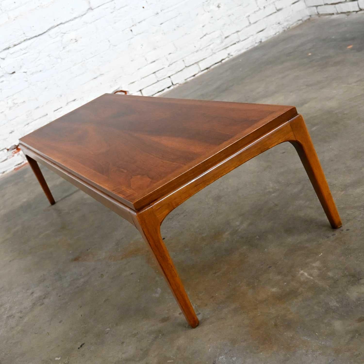 American Mid-Century Modern Lane Rhythm Collection Long Narrow Rectangular Walnut Coffee