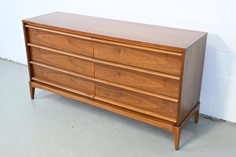 Walnut Mid-Century Modern Lane Rhythm Long Dresser
