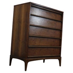 Mid-Century Modern Lane Rhythm Sculptural Walnut Tall Chest