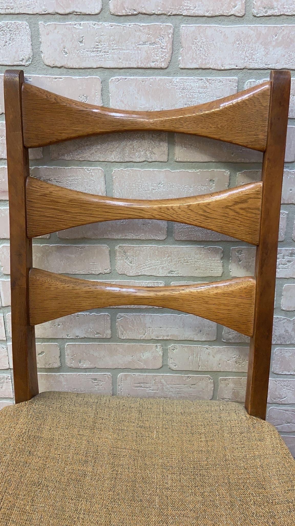 Mid Century Modern Lane Rhythm Walnut Ladder Back Side Chairs - Set of 4 For Sale 3