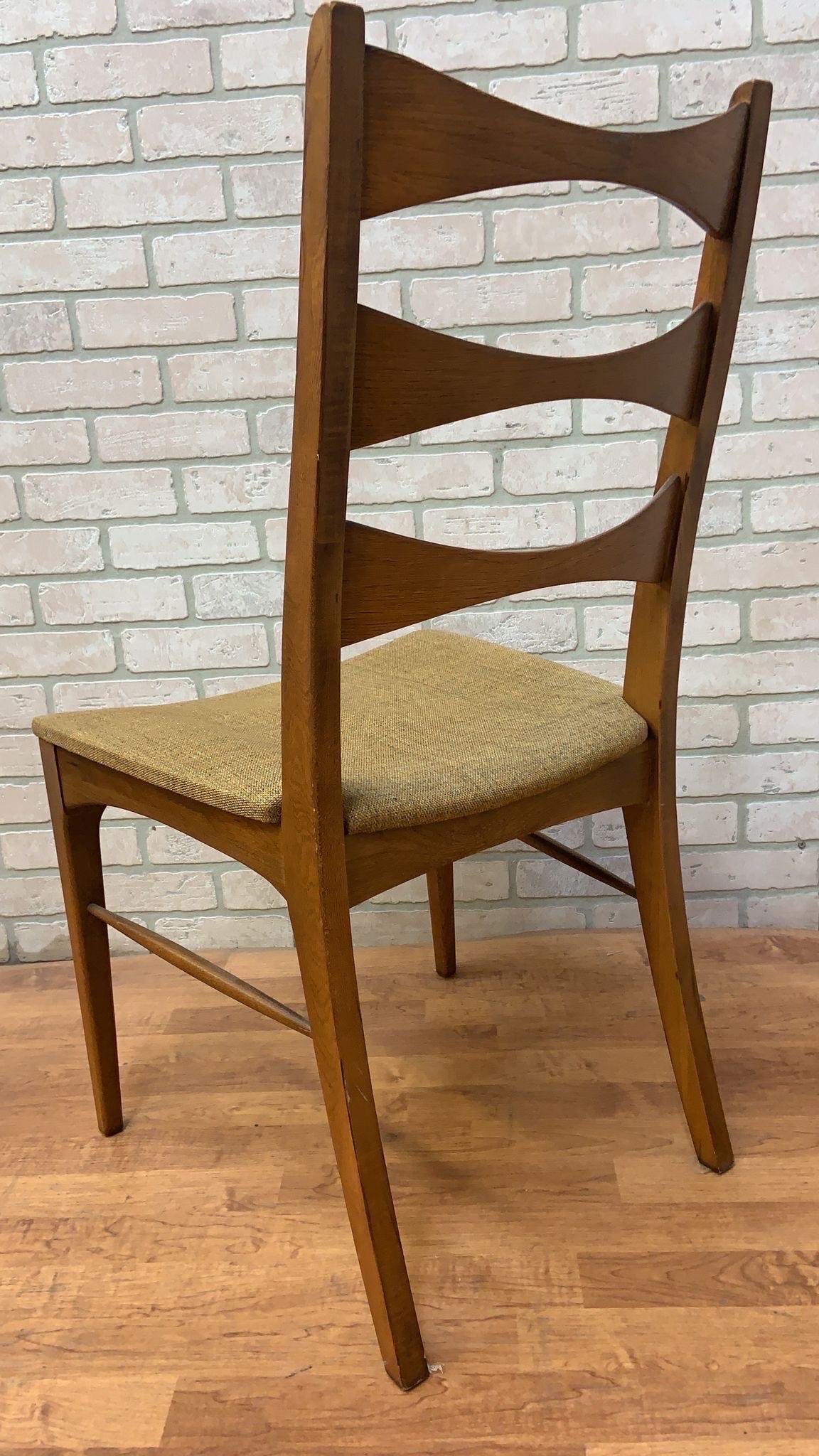 Mid-20th Century Mid Century Modern Lane Rhythm Walnut Ladder Back Side Chairs - Set of 4 For Sale