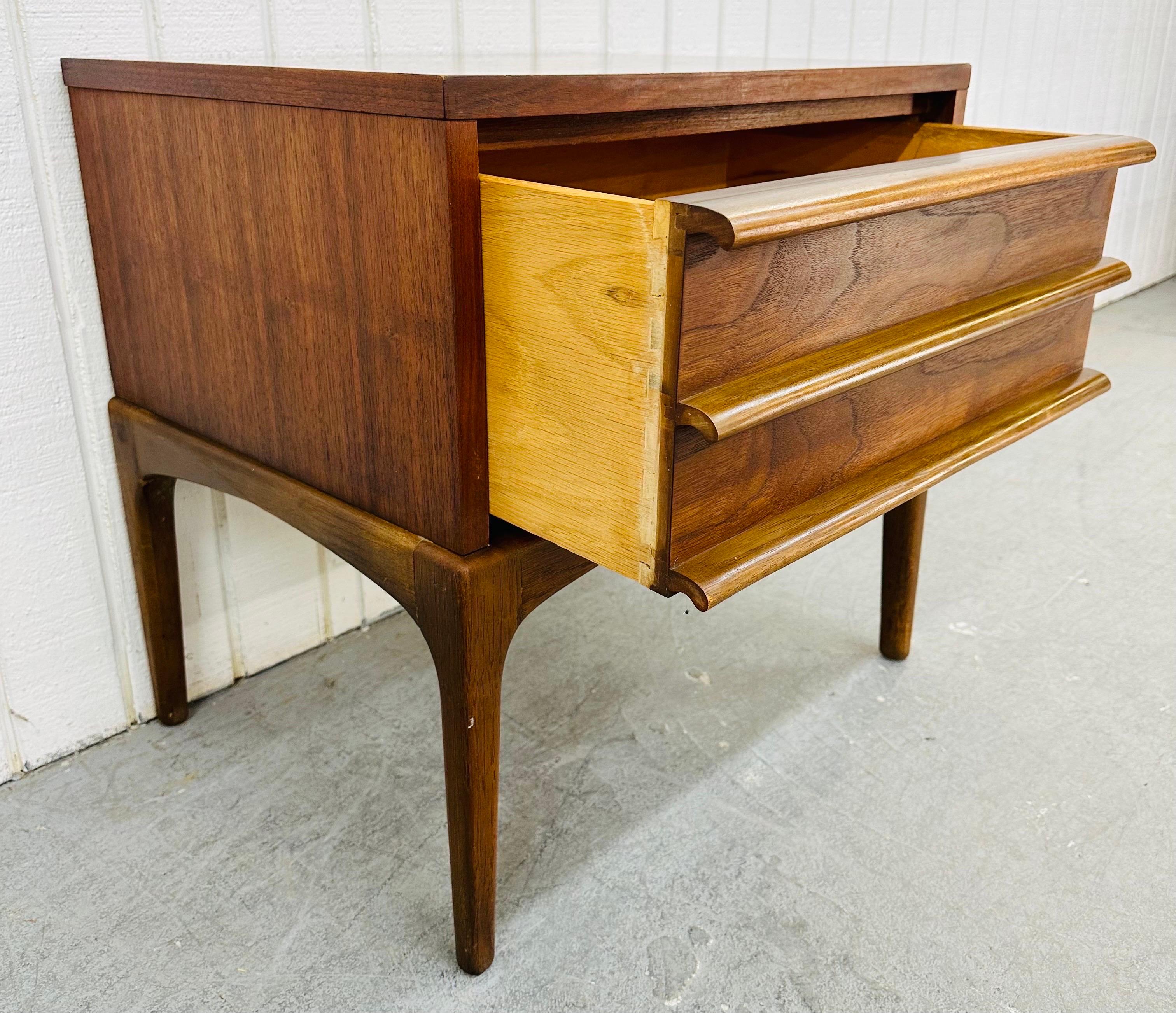 Wood Mid-Century Modern Lane Rhythm Walnut Nightstands - Set of 2 For Sale