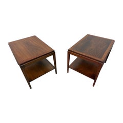 Mid-Century Modern Lane Rhythm Walnut Side Tables - Set of 2 - Refinished!