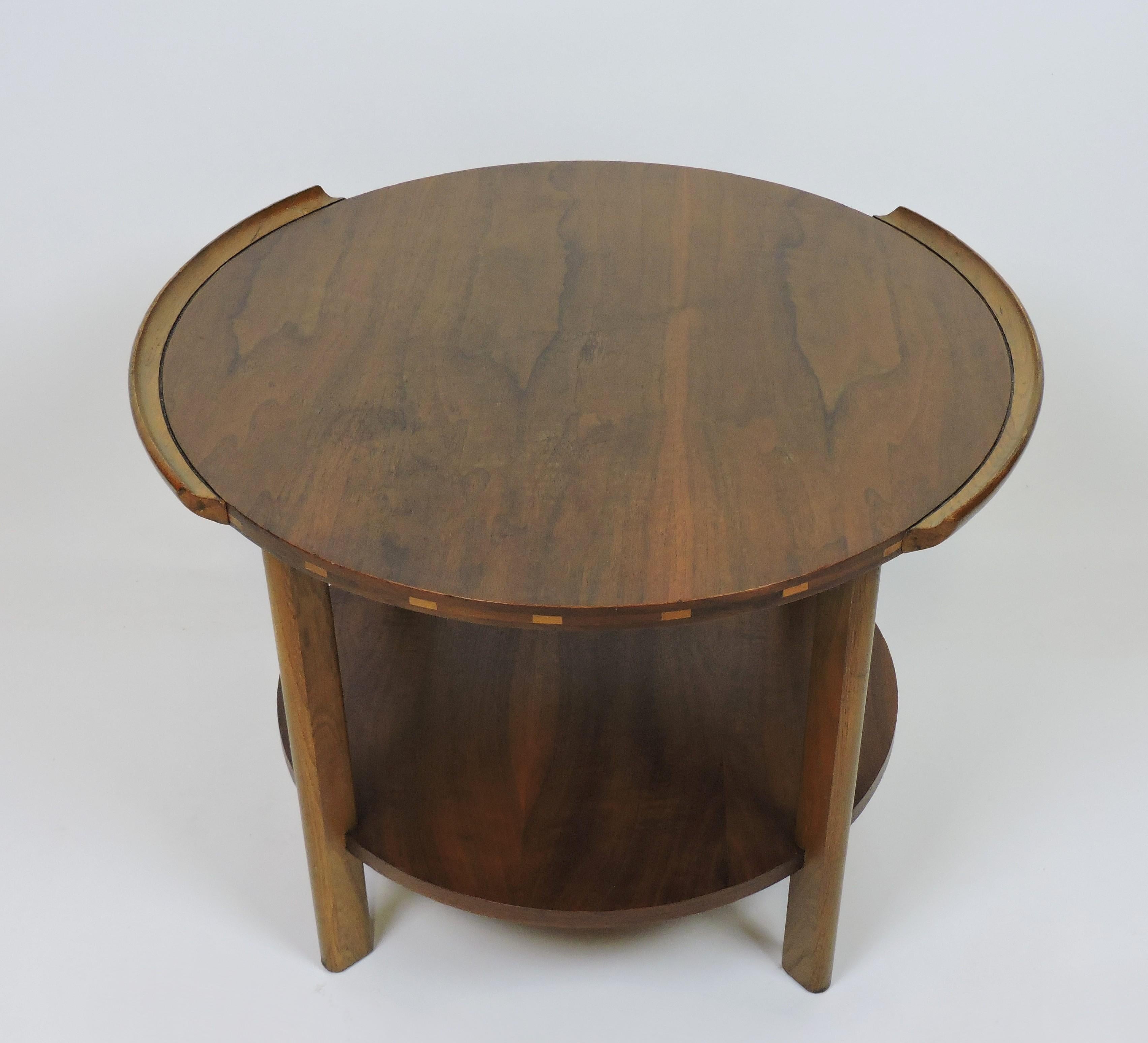Mid Century Modern Lane Round Walnut Side or Occasional Table Style 1050 5