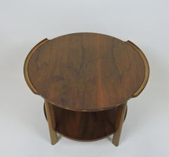 Mid Century Modern Lane Round Walnut Side or Occasional Table Style 1050