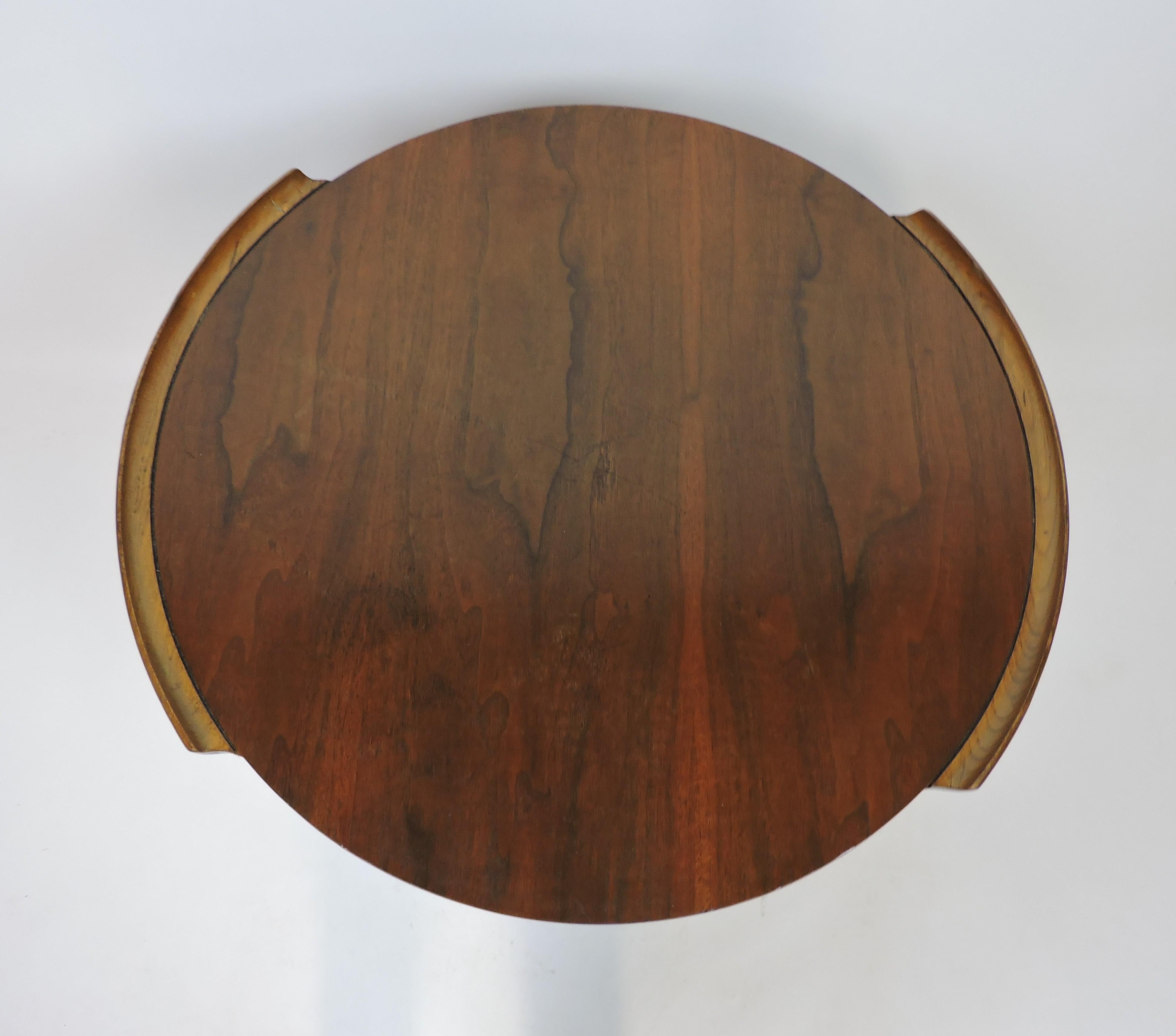 Mid-Century Modern Mid Century Modern Lane Round Walnut Side or Occasional Table Style 1050