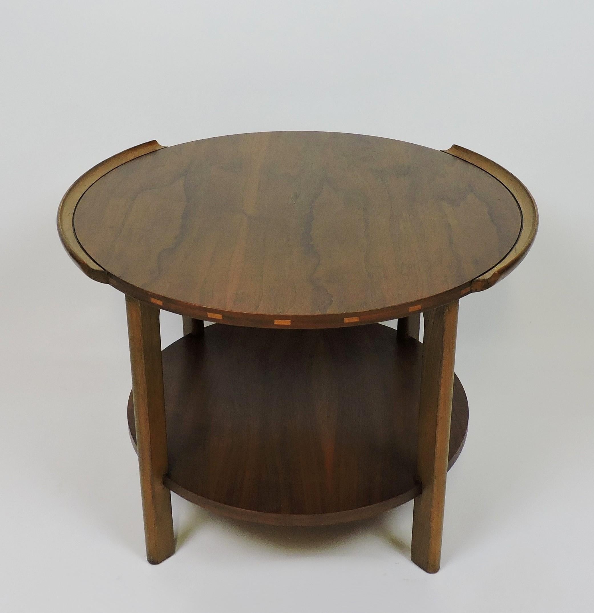 Mid Century Modern Lane Round Walnut Side or Occasional Table Style 1050 1