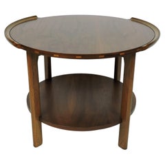 Mid Century Modern Lane Round Walnut Side or Occasional Table Style 1050