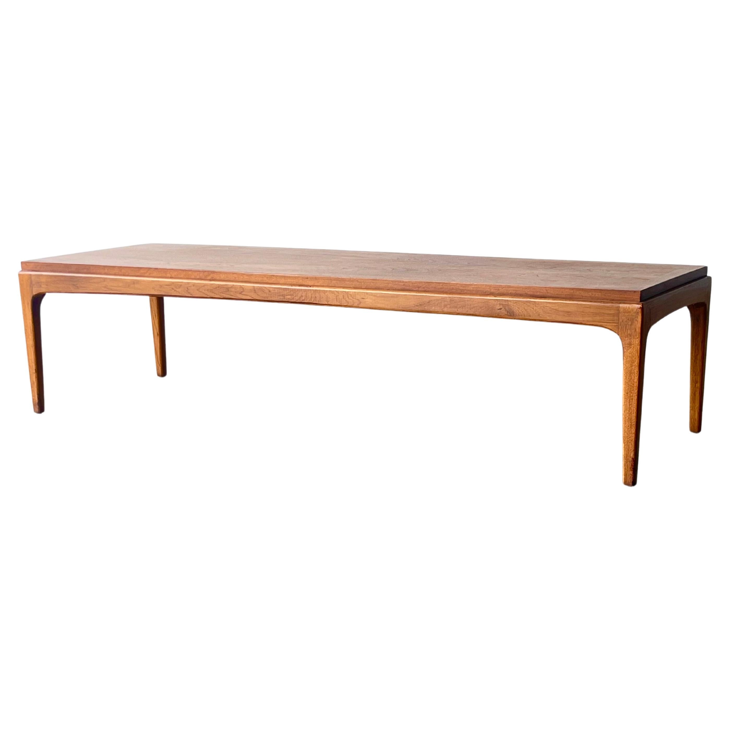 Mid Century Modern Lane Sleek and Low Walnut "Rhythm" Coffee Table