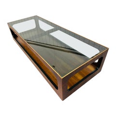 Mid-Century Modern Lane Smoked Glass Coffee Table