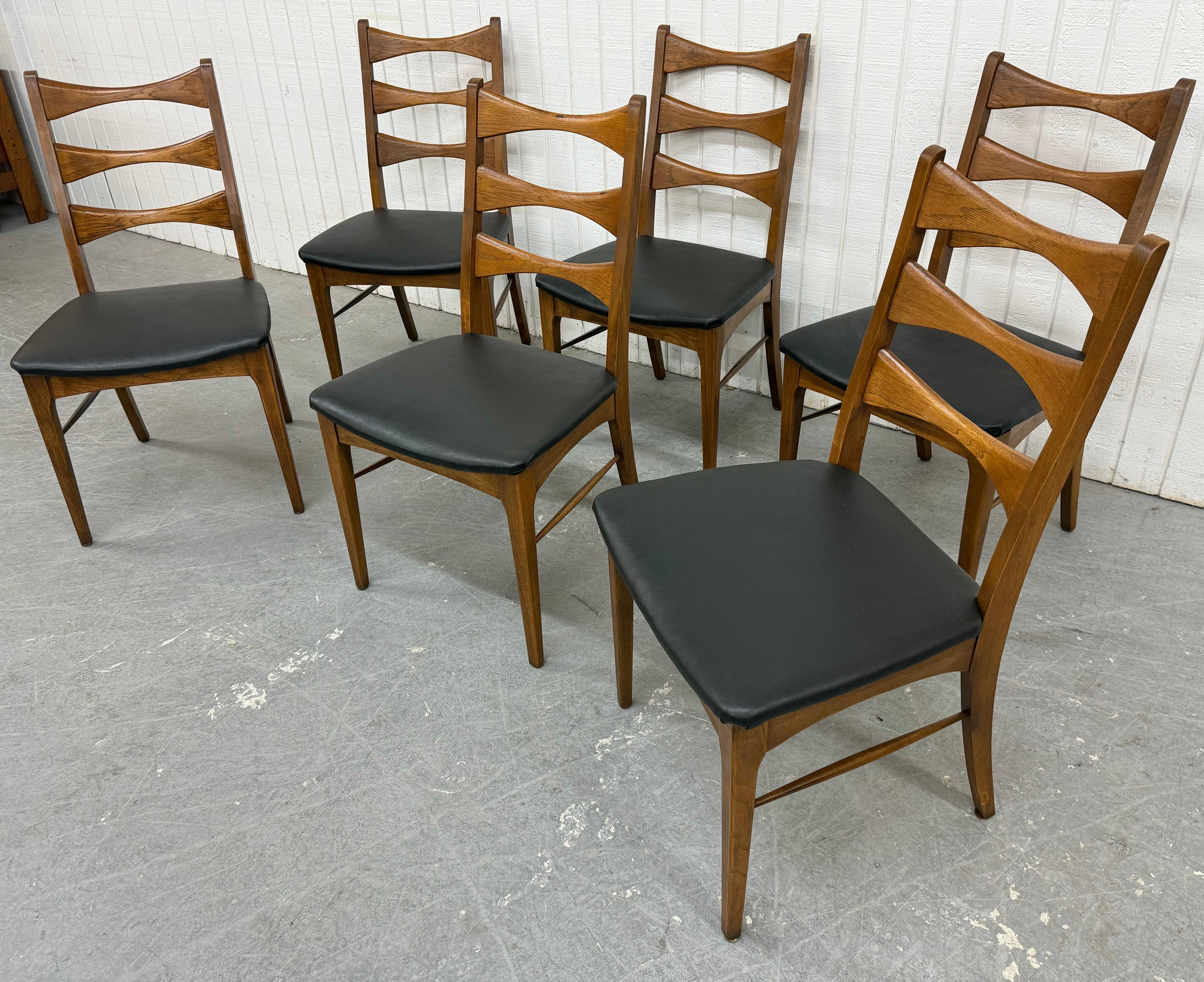 Mid-Century Modern Lane Style Dining Chairs - Set of 6 In Good Condition In Clarksboro, NJ
