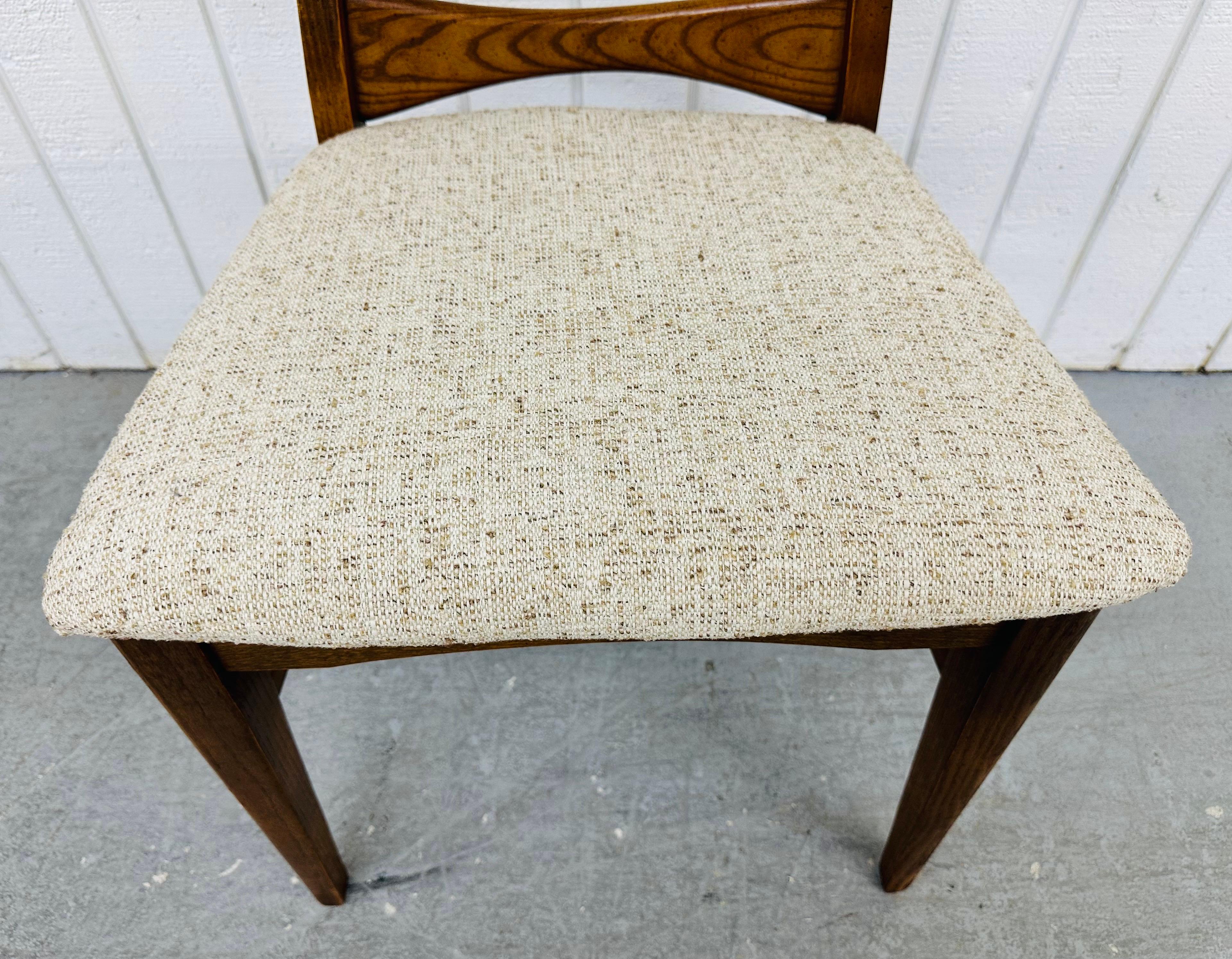 Mid-Century Modern Lane Style Walnut Dining Chairs - Set of 4 1