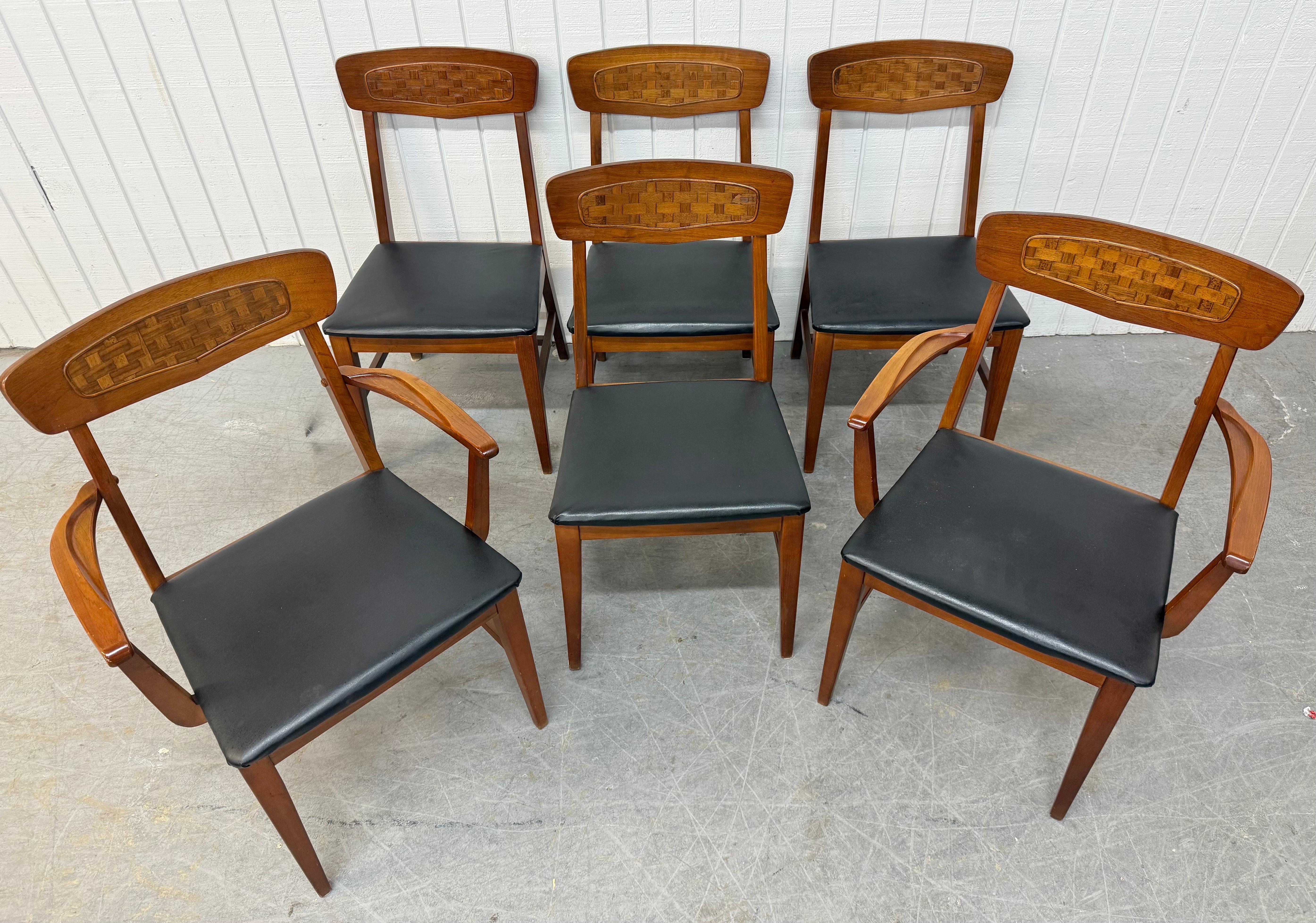 Mid-Century Modern Lane's Esstischstühle aus Nussbaumholz - 6er-Set (Moderne der Mitte des Jahrhunderts) im Angebot