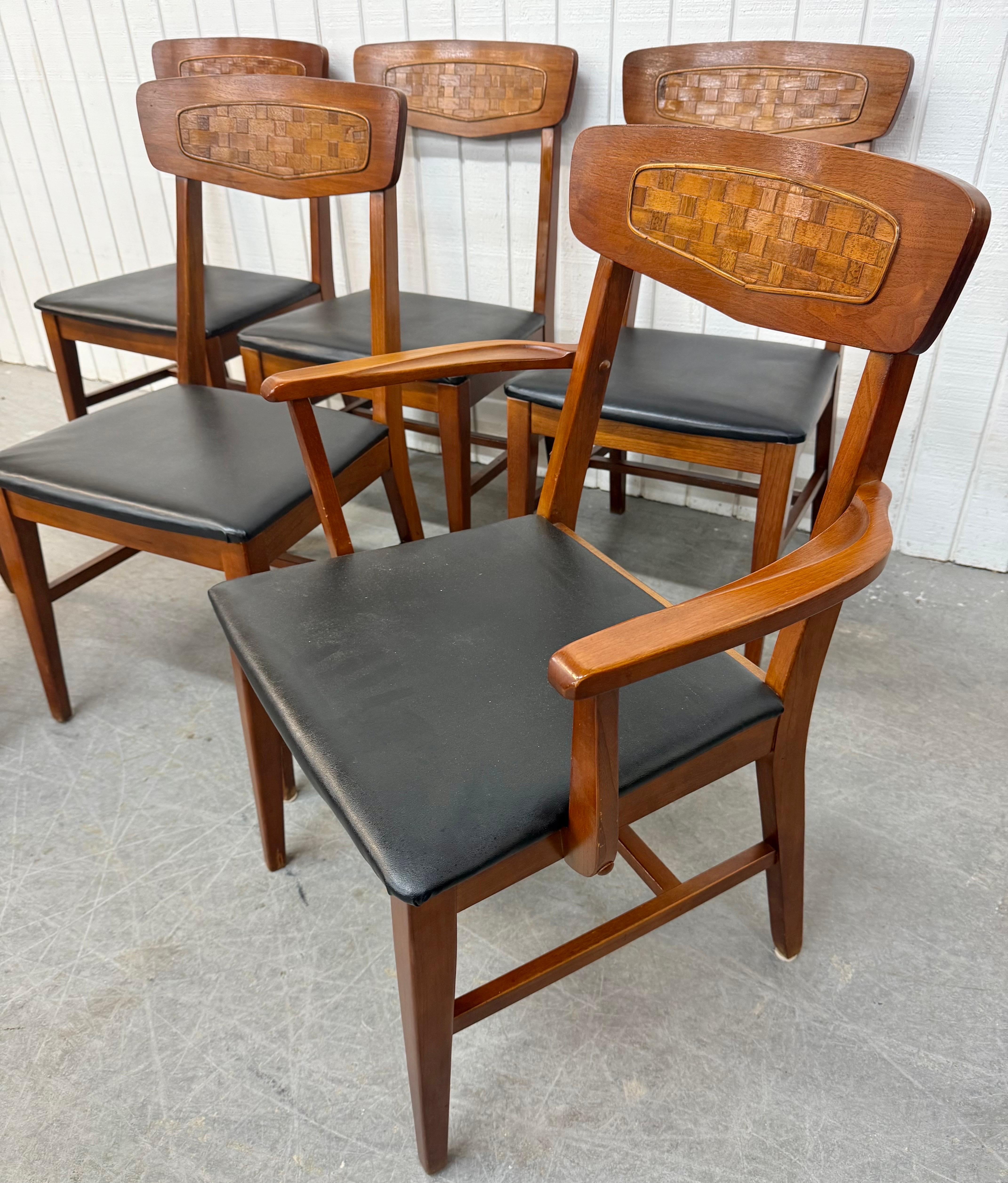 Mid-Century Modern Lane's Esstischstühle aus Nussbaumholz - 6er-Set (amerikanisch) im Angebot