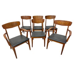 Mid-Century Modern Lane's Esstischstühle aus Nussbaumholz - 6er-Set