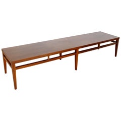 Vintage Mid-Century Modern Lane Tuxedo Long Low Coffee Table Bench, 1960s