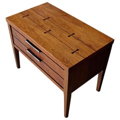 Mid-Century Modern Lane Tuxedo Rosewood Bow Tie Nightstand End Table