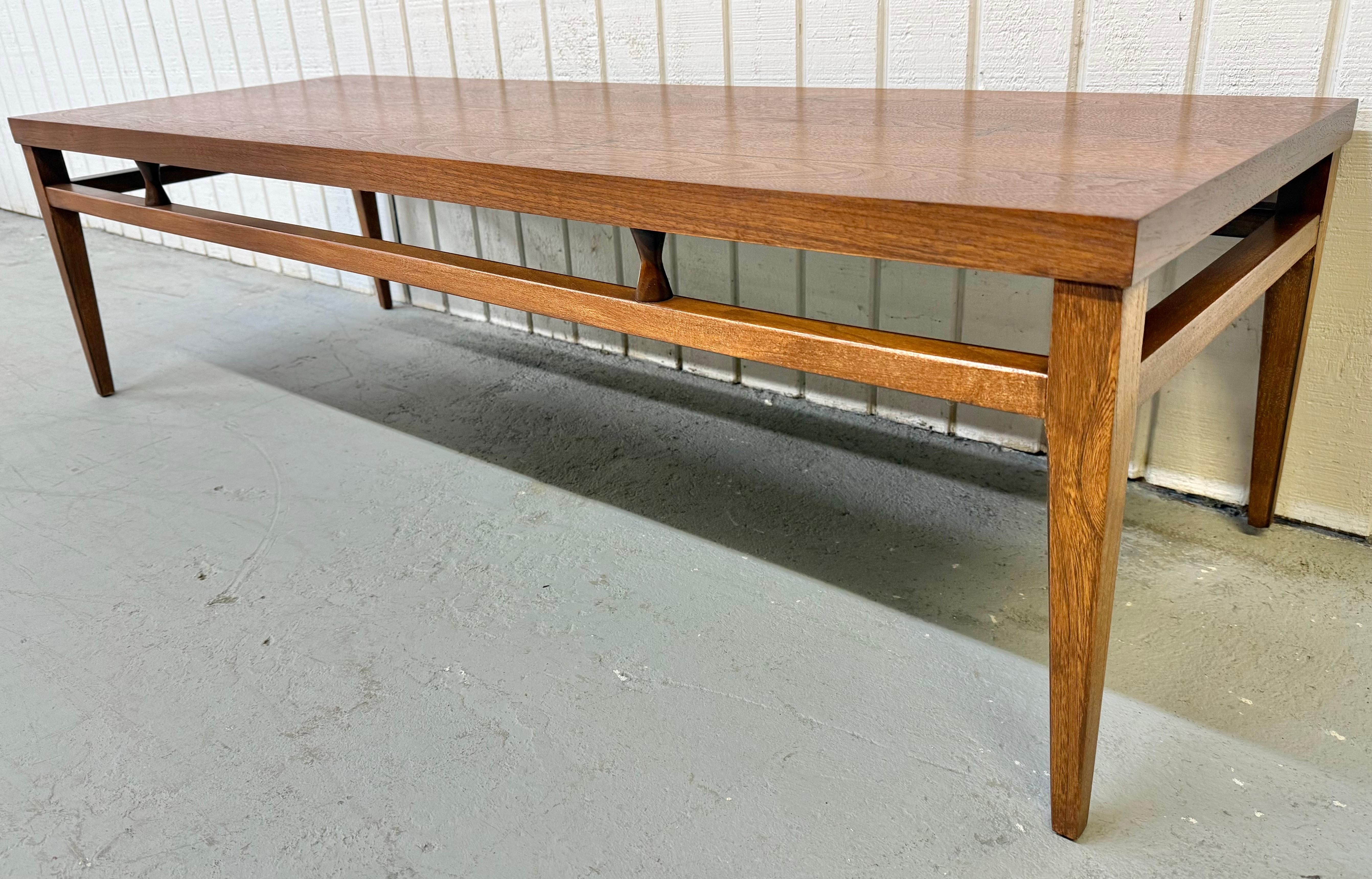 Wood Mid-Century Modern Lane Tuxedo Walnut Coffee Table For Sale