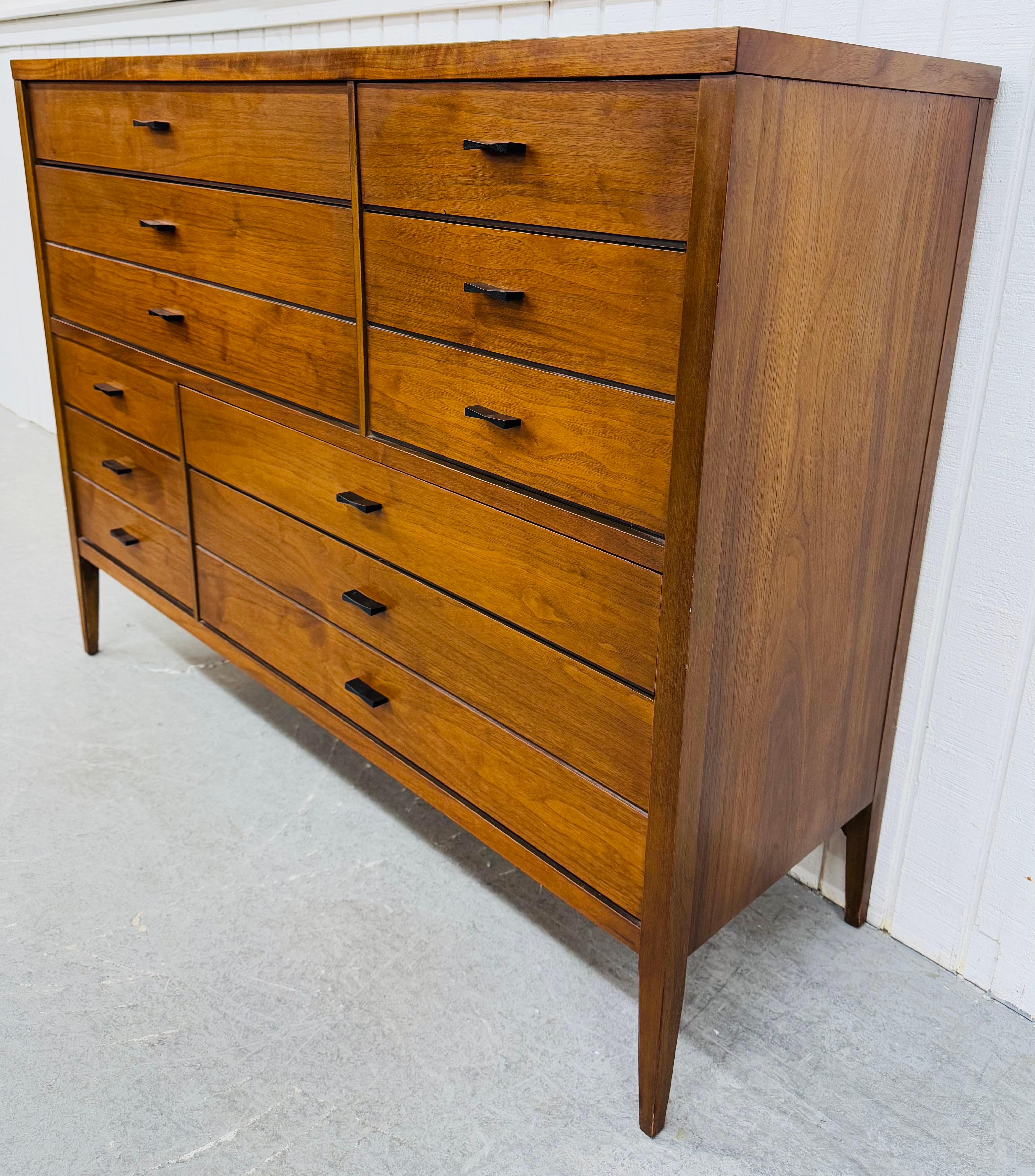 American Mid-Century Modern Lane Tuxedo Walnut Magna High Chest