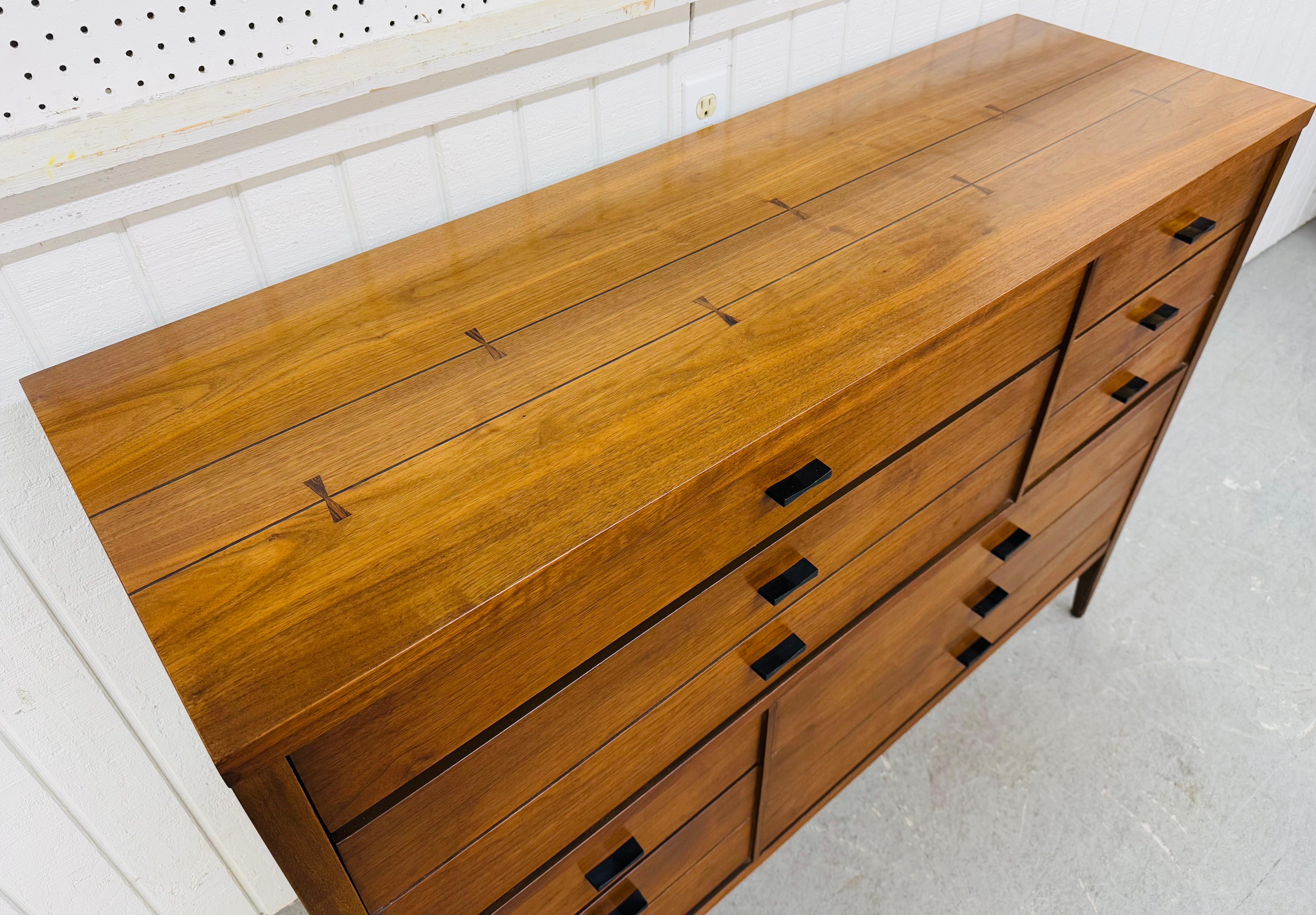 Mid-Century Modern Lane Tuxedo Walnut Magna High Chest In Good Condition In Clarksboro, NJ