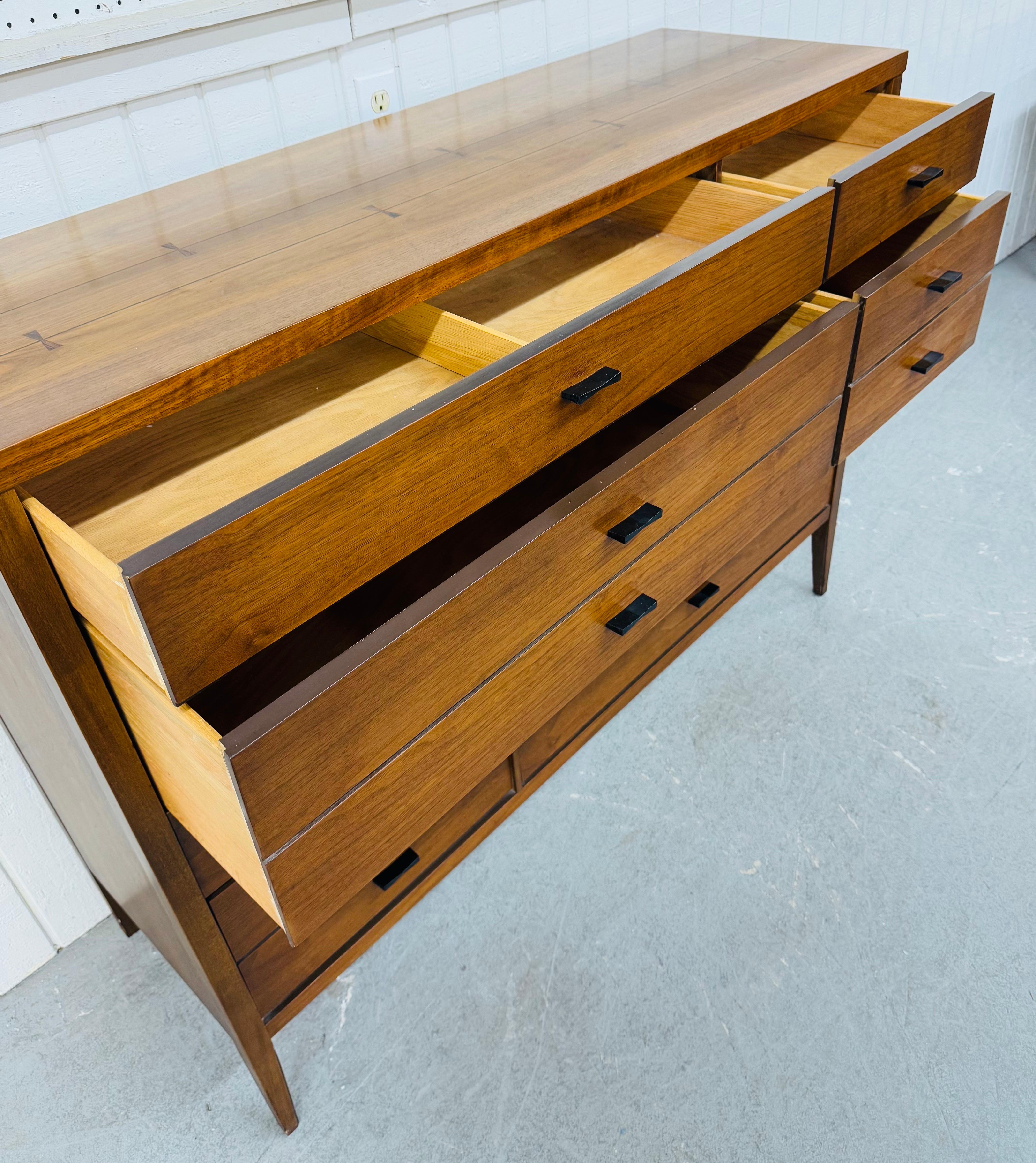 Mid-Century Modern Lane Tuxedo Walnut Magna High Chest 1
