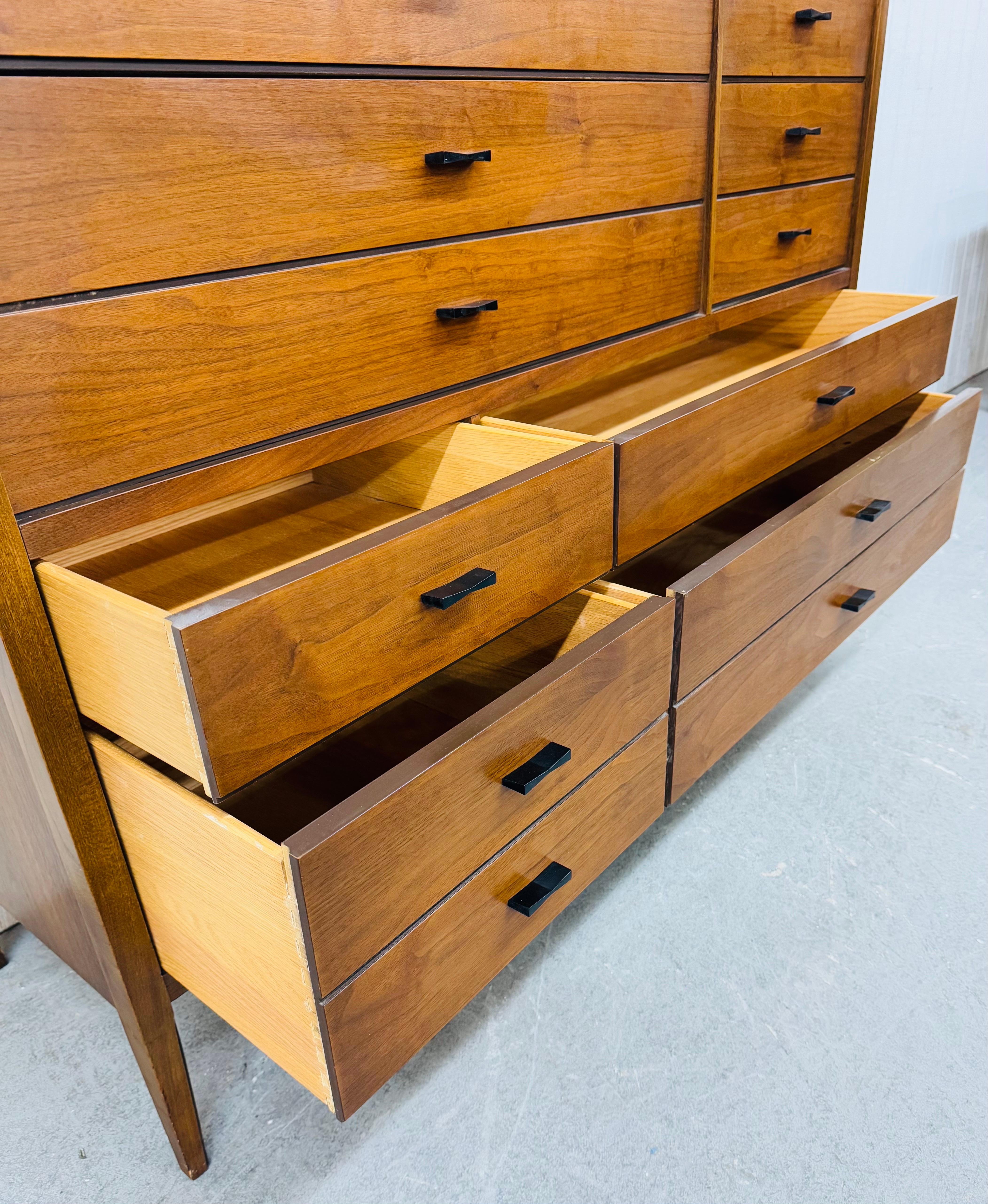 Mid-Century Modern Lane Tuxedo Walnut Magna High Chest 2