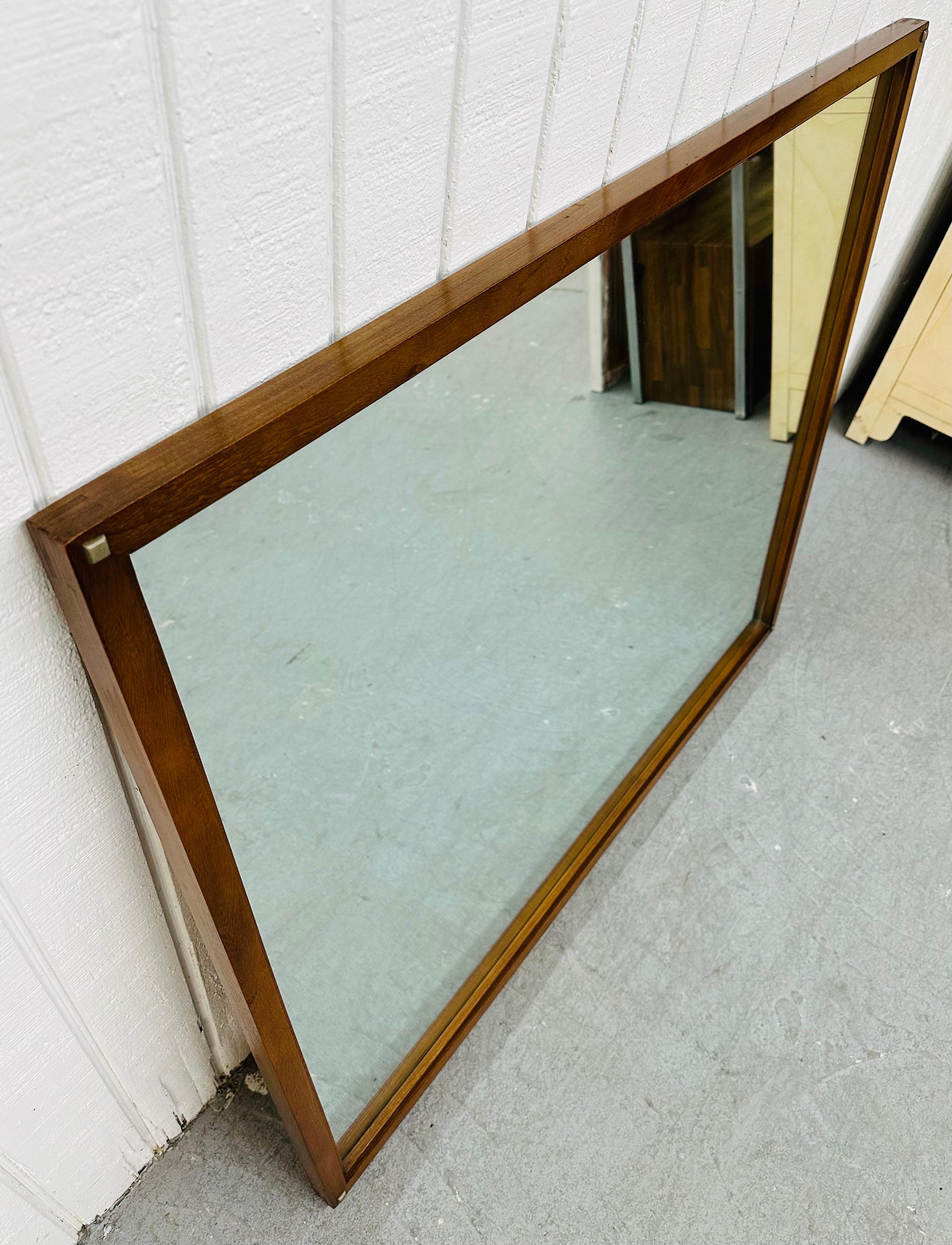American Mid-Century Modern Lane Tuxedo Walnut Mirror For Sale