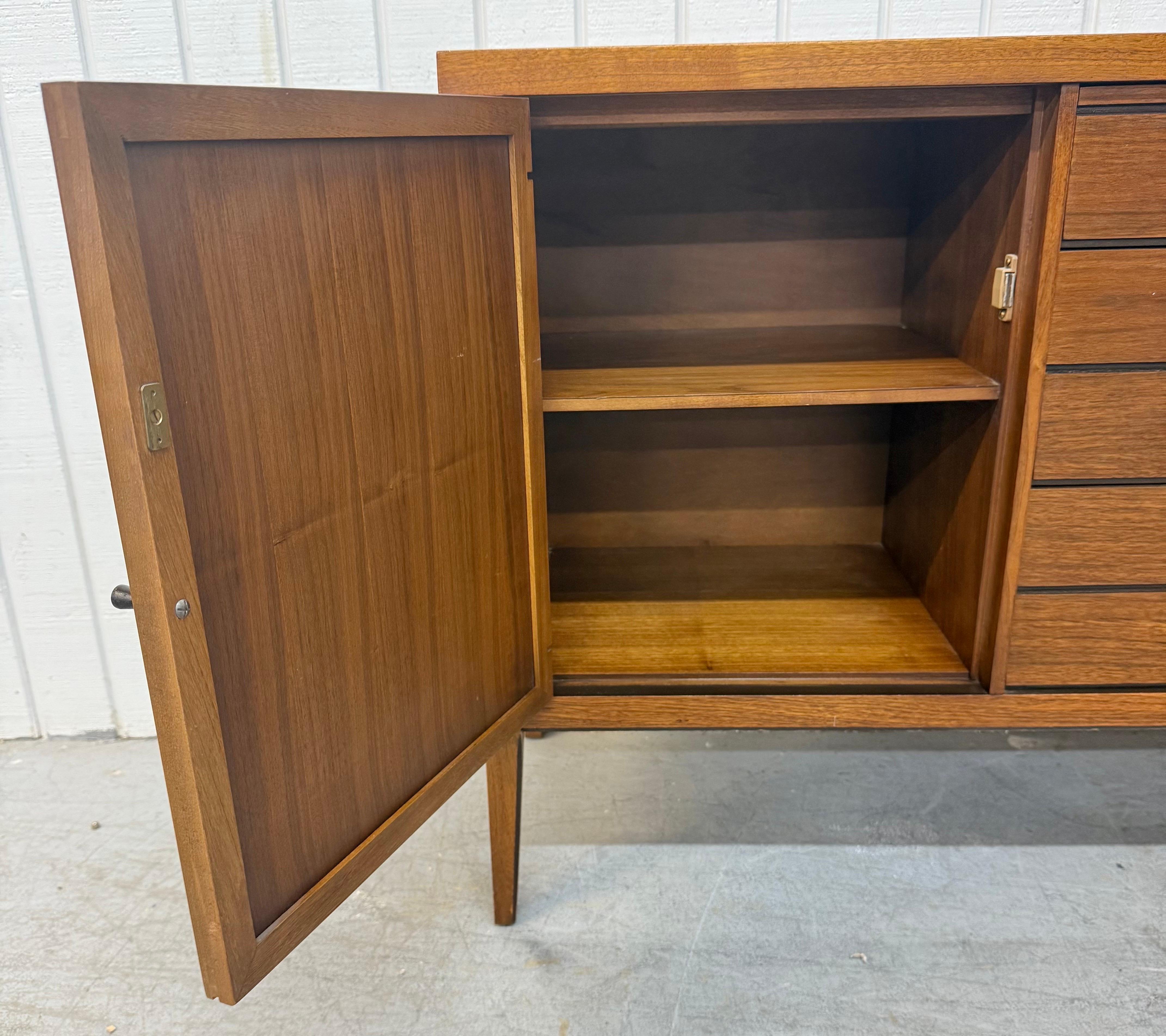 Wood Mid-Century Modern Lane Tuxedo Walnut Sideboard For Sale