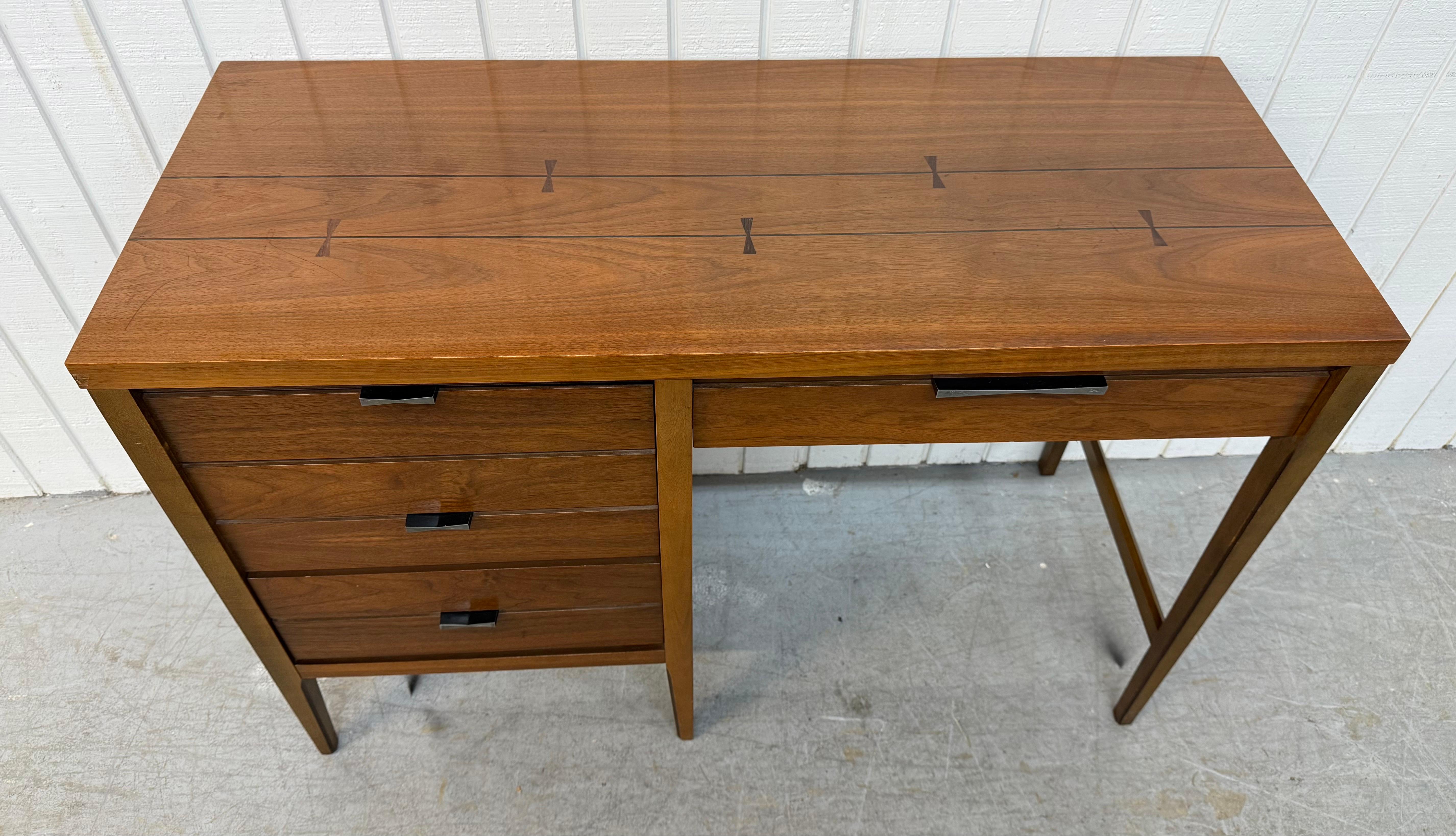 American Mid-Century Modern Lane Tuxedo Walnut Writing Desk For Sale