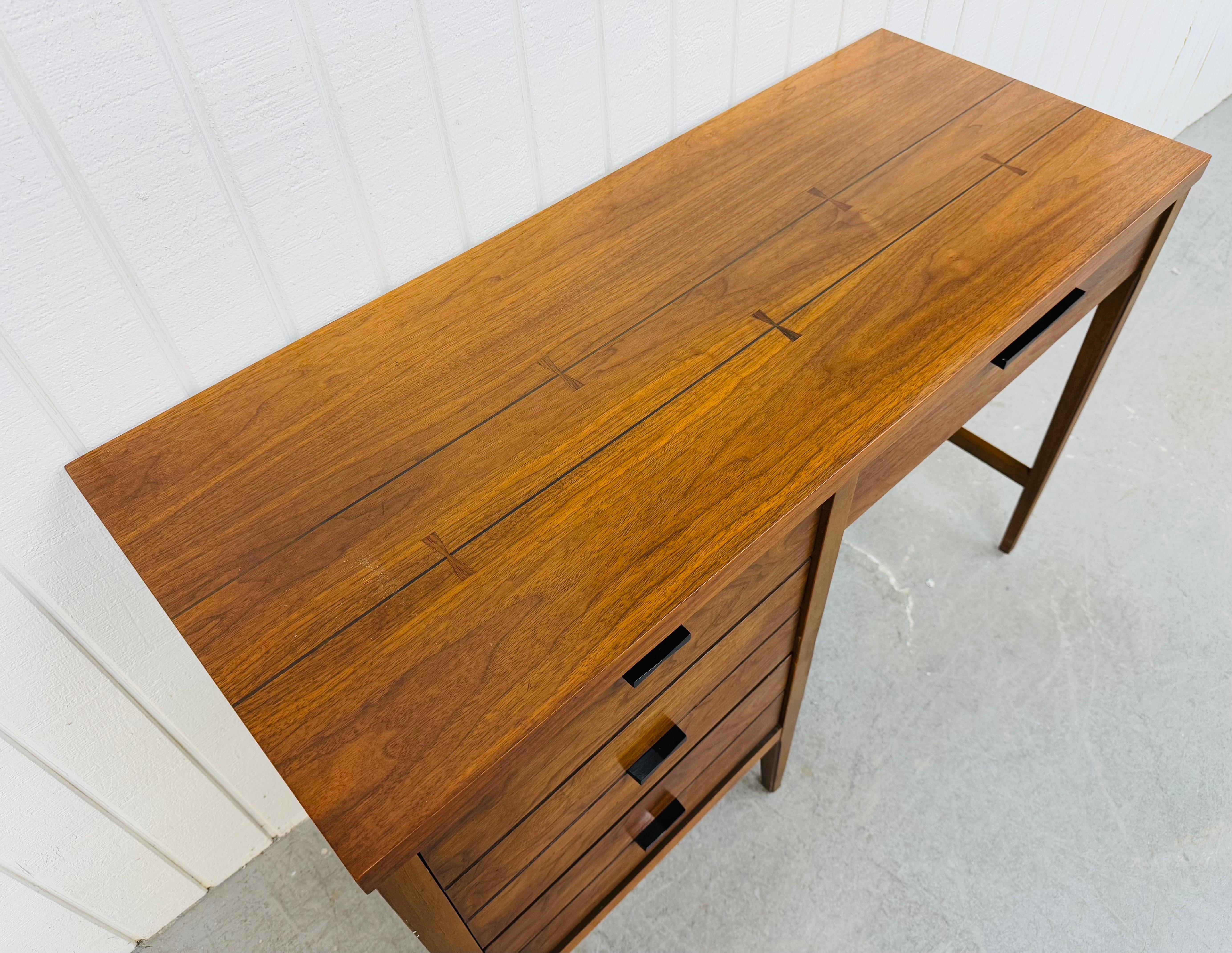 20th Century Mid-Century Modern Lane Tuxedo Walnut Writing Desk For Sale