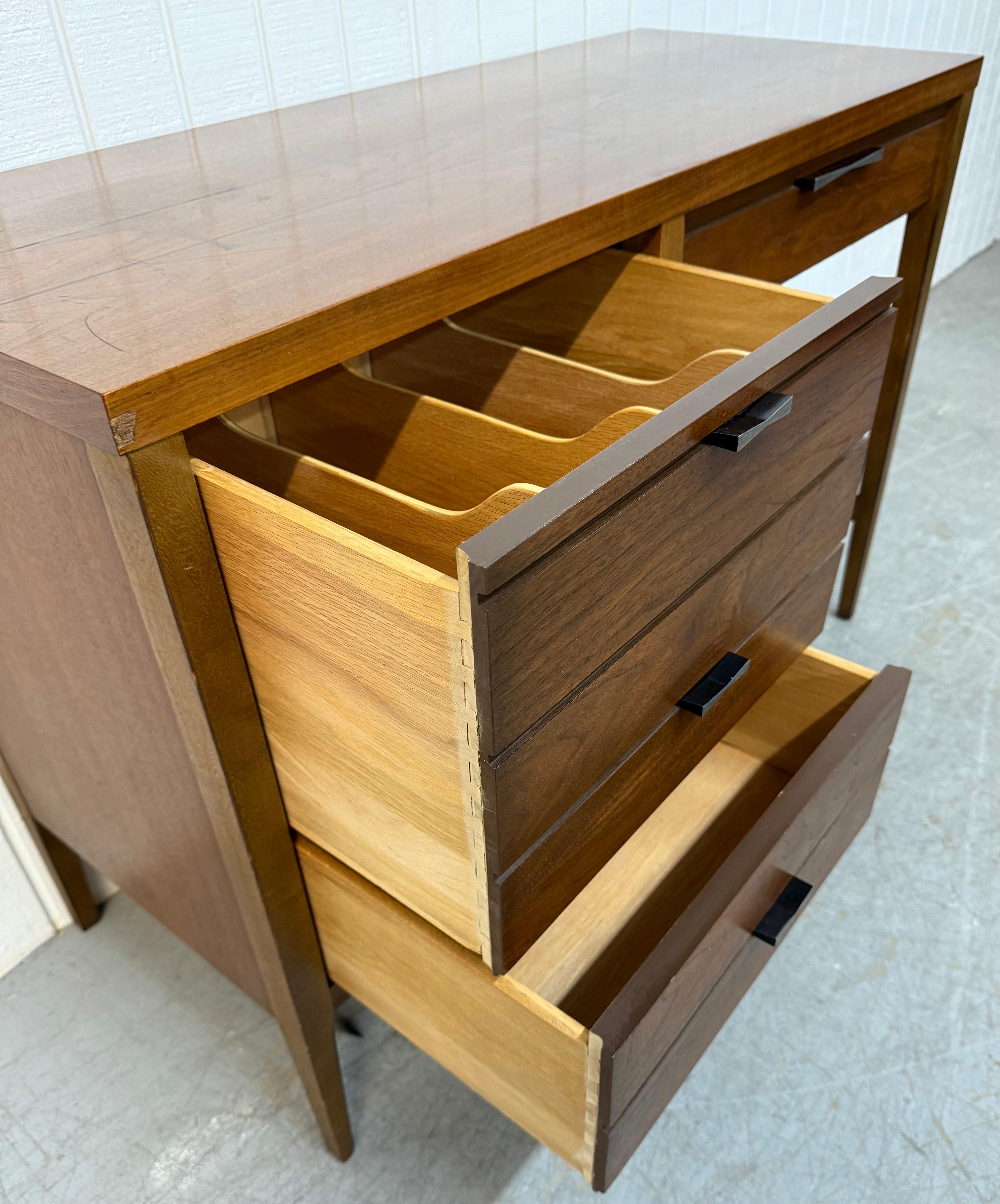Mid-Century Modern Lane Tuxedo Walnut Writing Desk For Sale 1