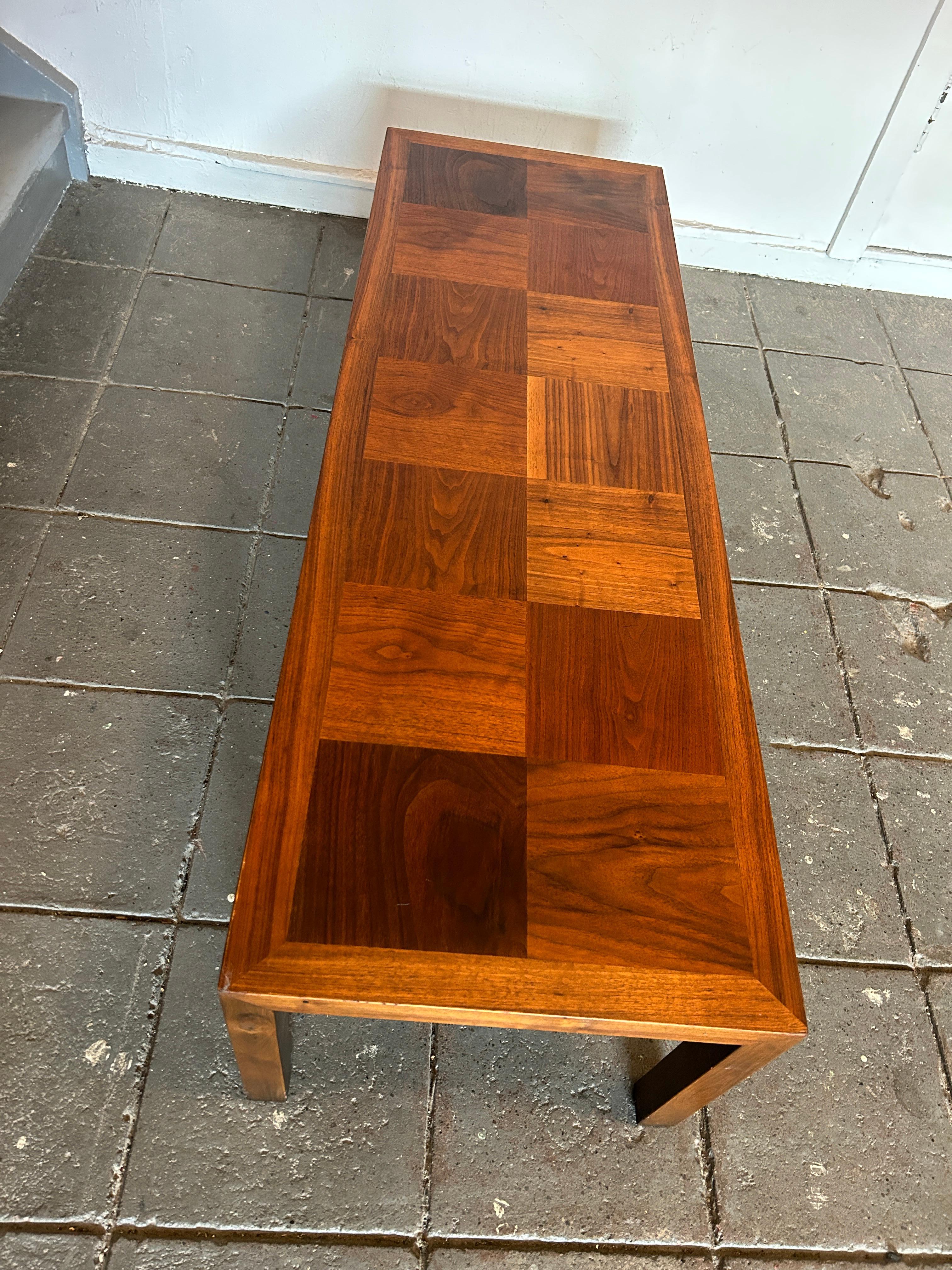 checkered wood coffee table