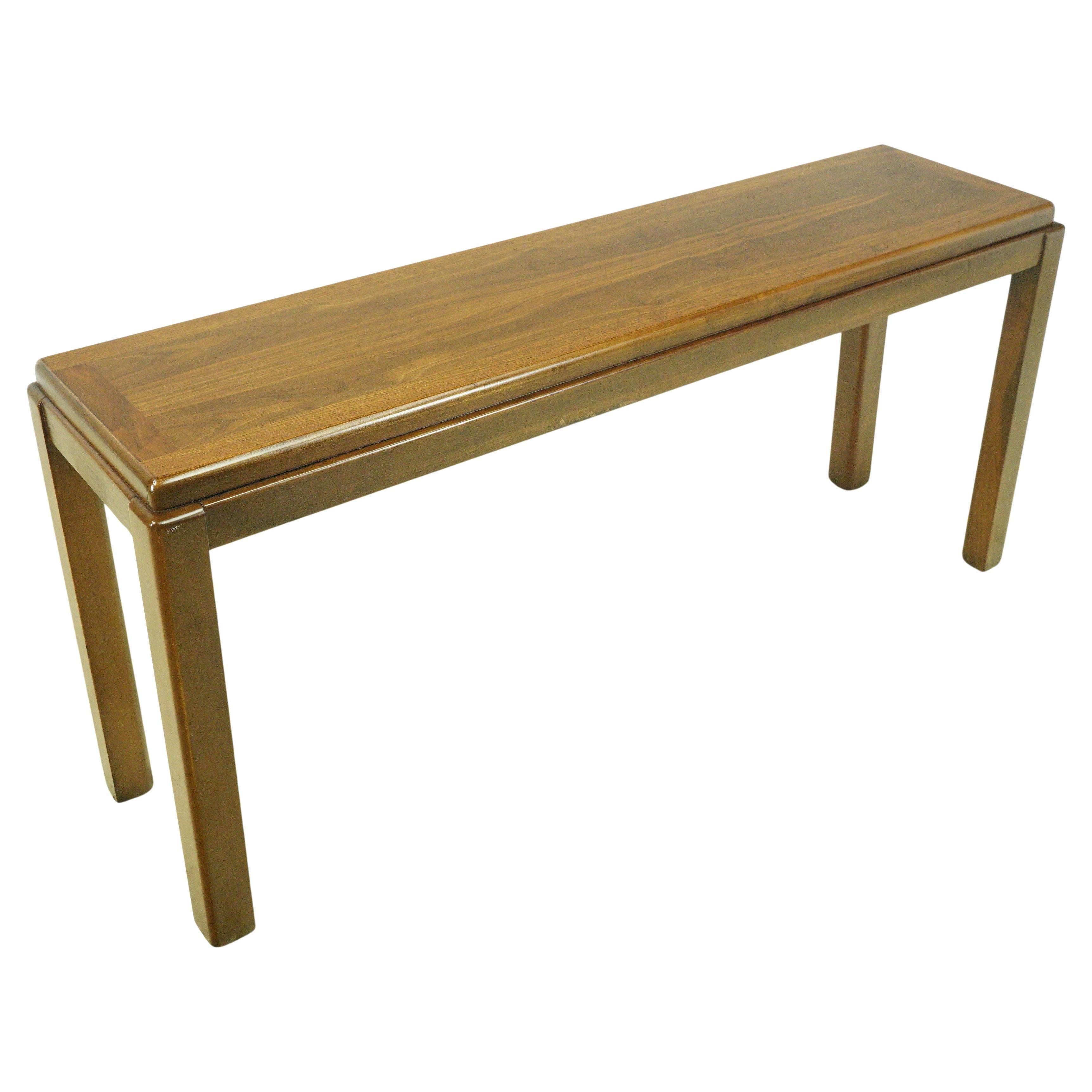 Mid-Century Modern Lane Walnut Console Sofa Table For Sale