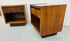 Mid-Century Modern Lane Walnut Cube Nightstands