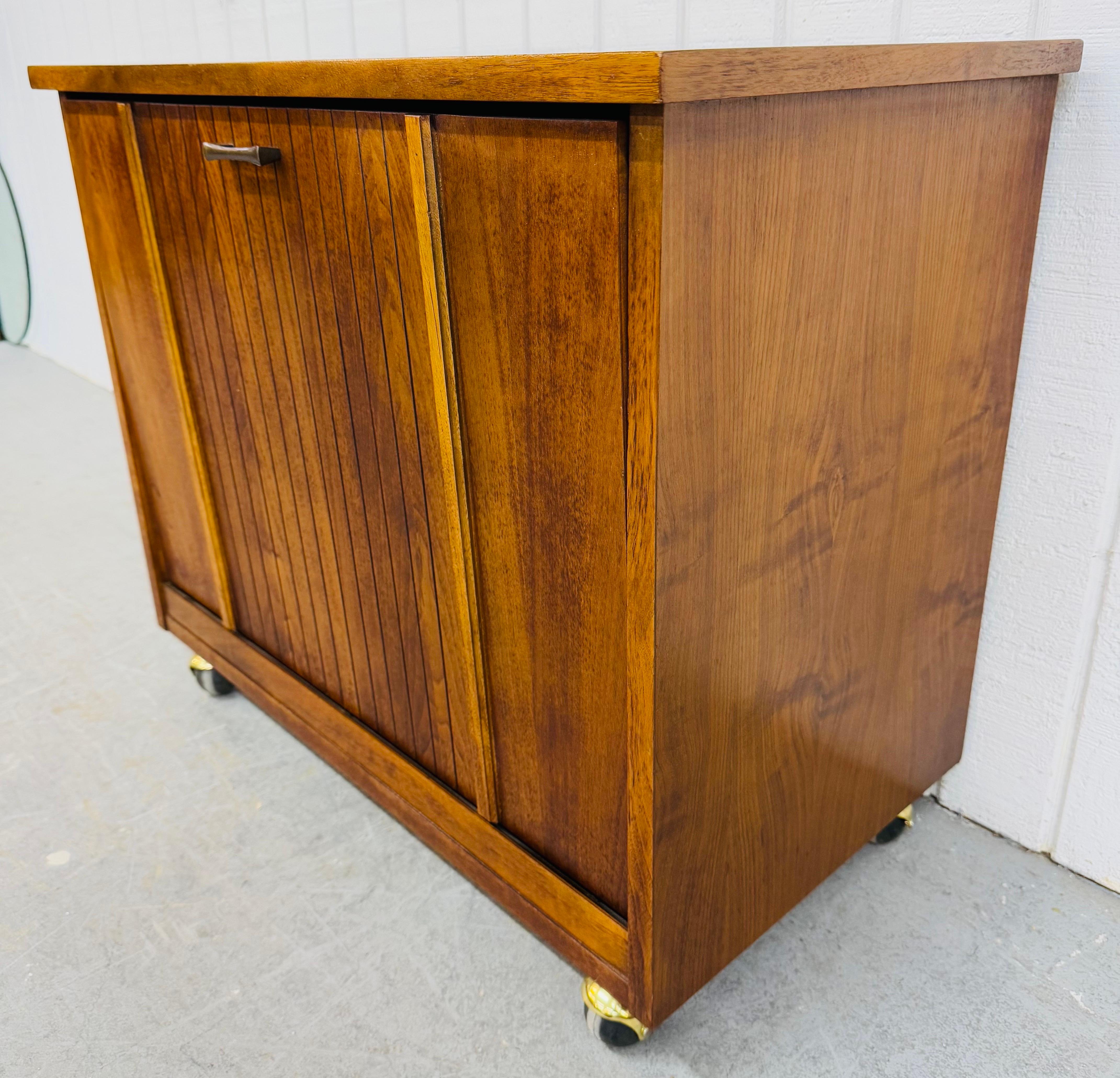American Mid-Century Modern Lane Walnut Record Cabinet