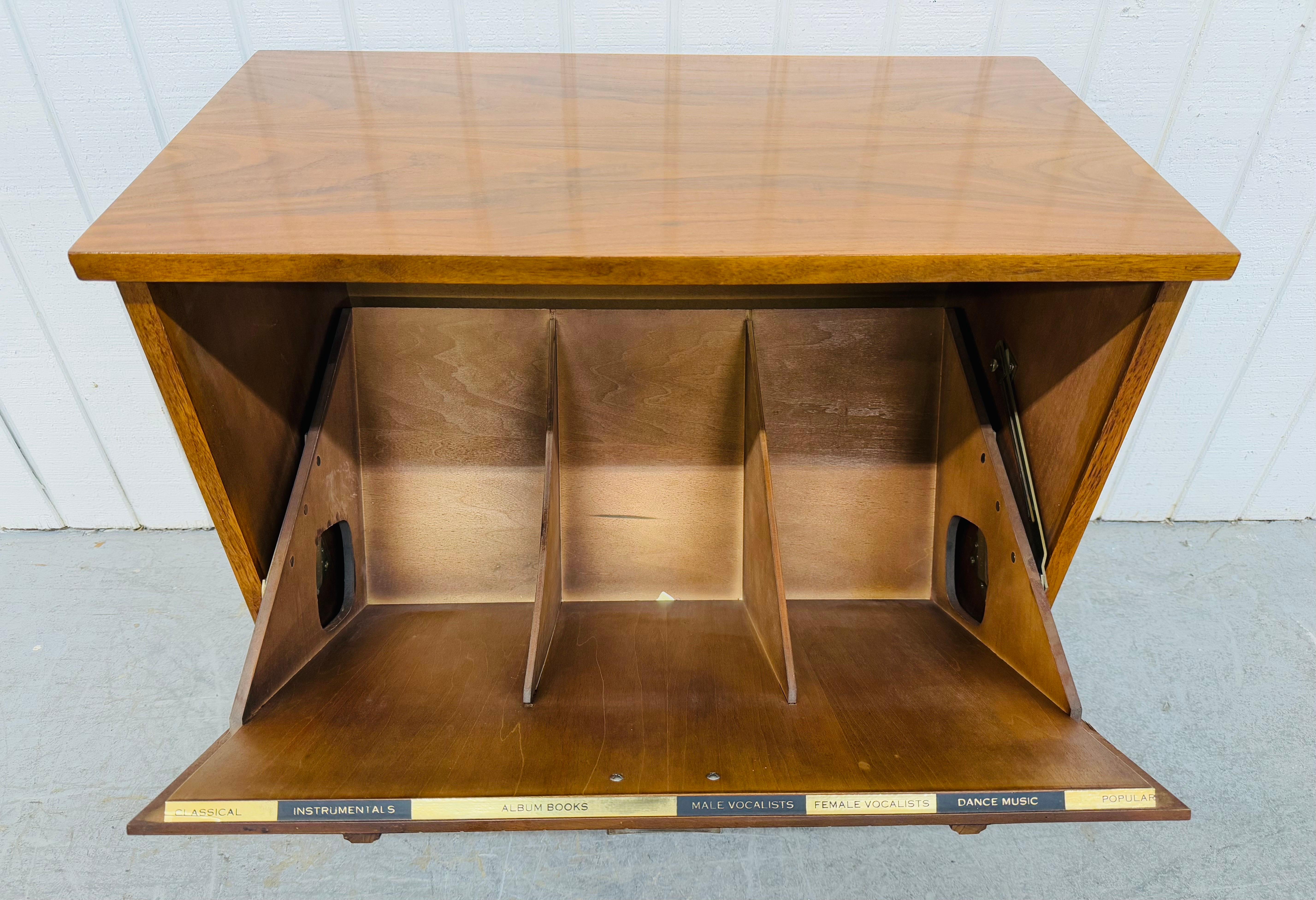 20th Century Mid-Century Modern Lane Walnut Record Cabinet