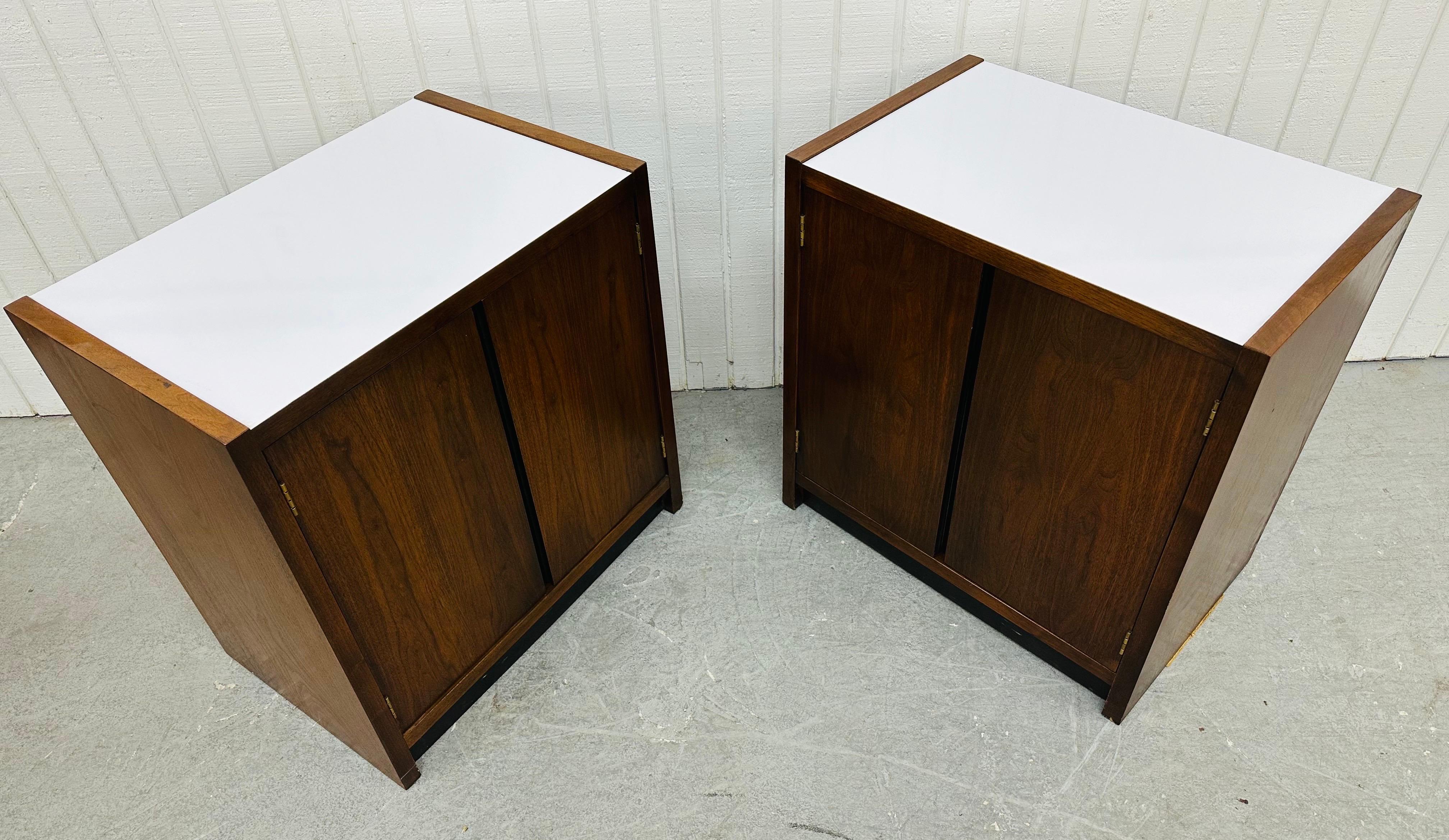 20th Century Mid-Century Modern Lane Walnut Record Cabinets - Set of 2