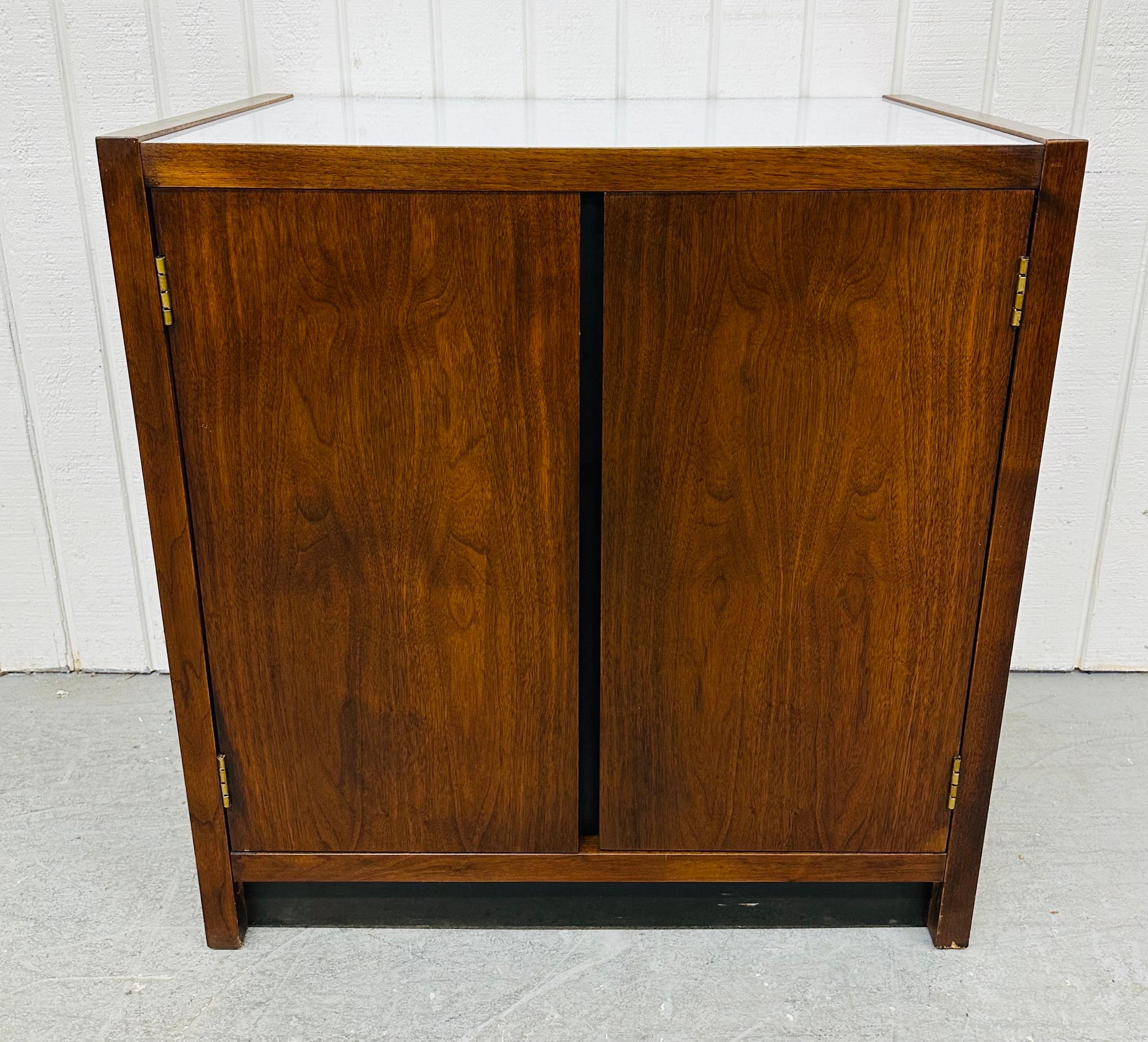 Mid-Century Modern Lane Walnut Record Cabinets - Set of 2 1