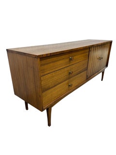 Mid-Century Modern Lane Walnut & Rosewood 7-Drawer Dresser