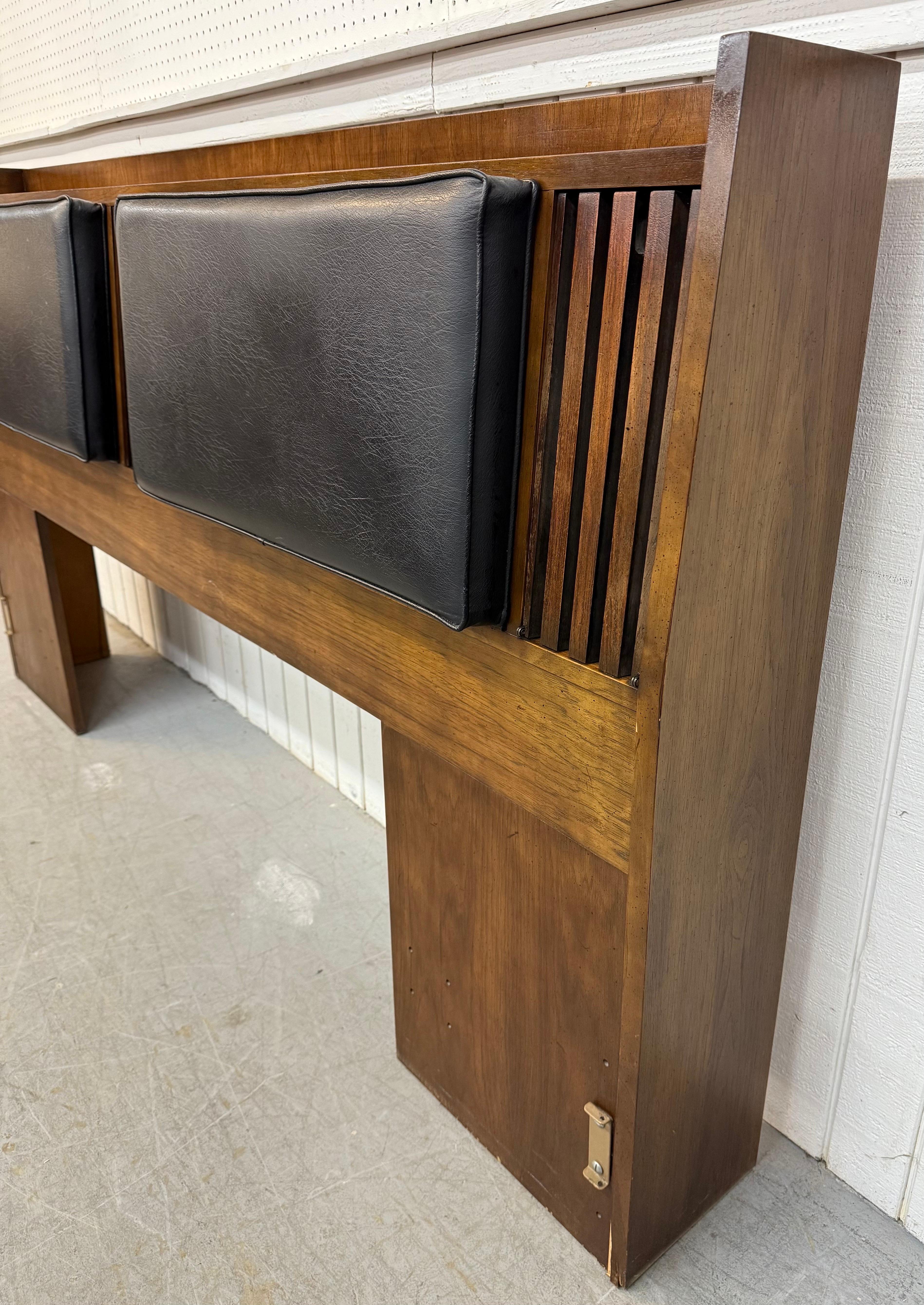 American Mid-Century Modern Lane Walnut & Rosewood King Size Headboard For Sale